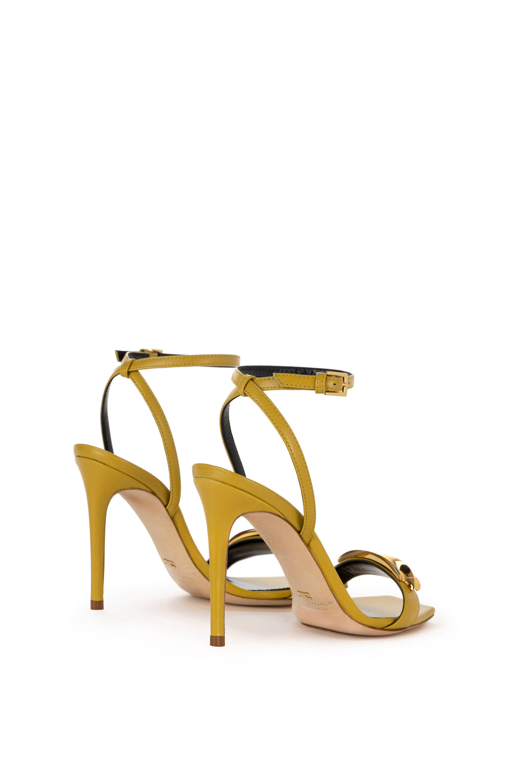 Leather sandals with jewel detail