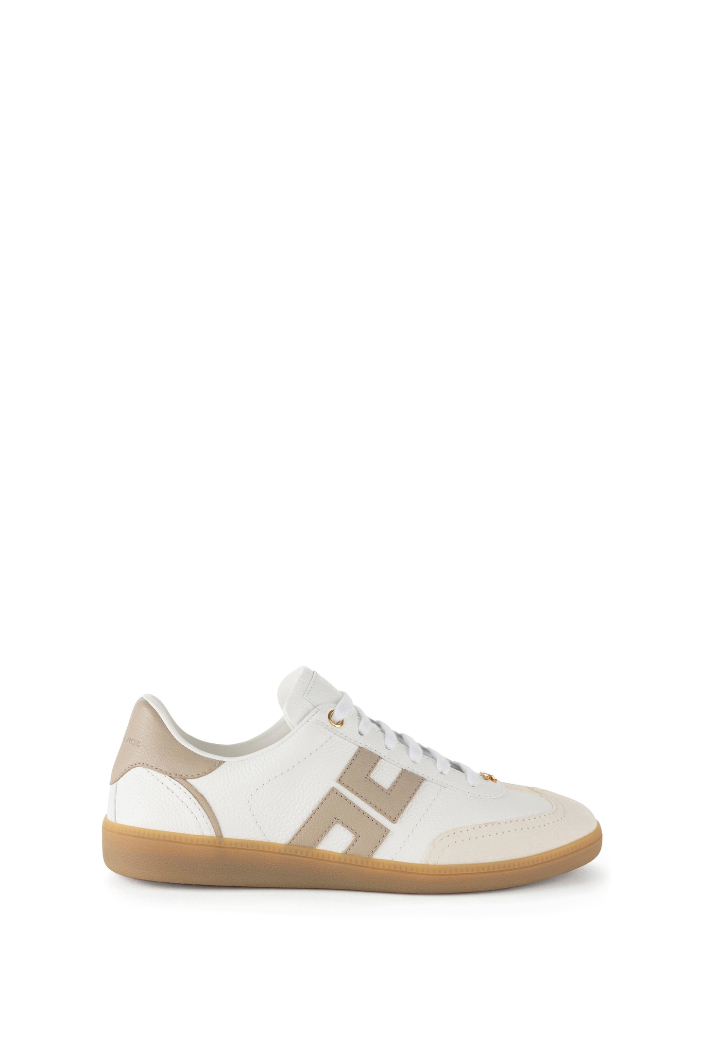 Calfskin and split leather sneakers with logo