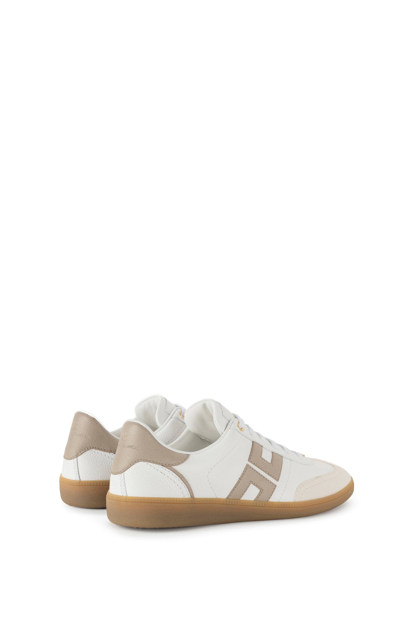 Calfskin and split leather sneakers with logo