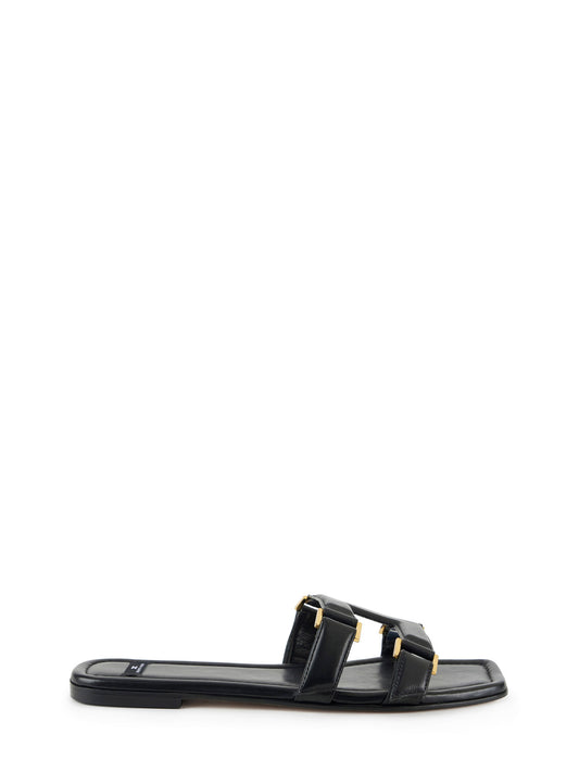 Flat nappa leather sandals