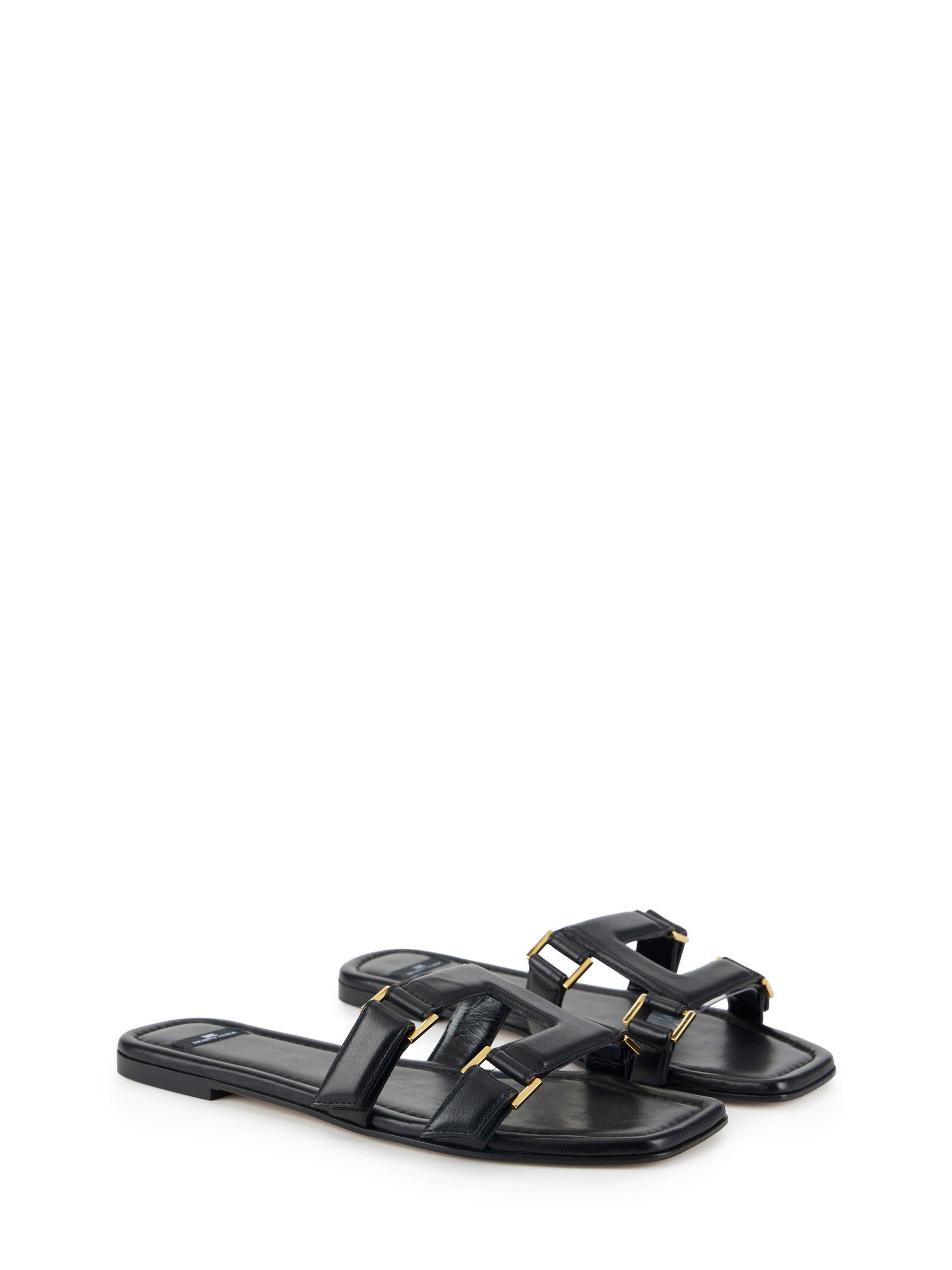 Flat nappa leather sandals