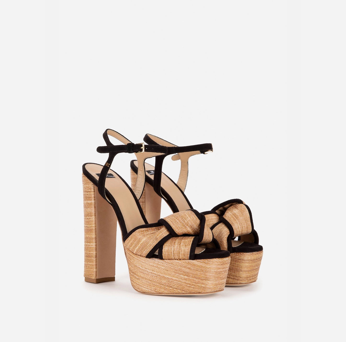 Raffia platform sandal