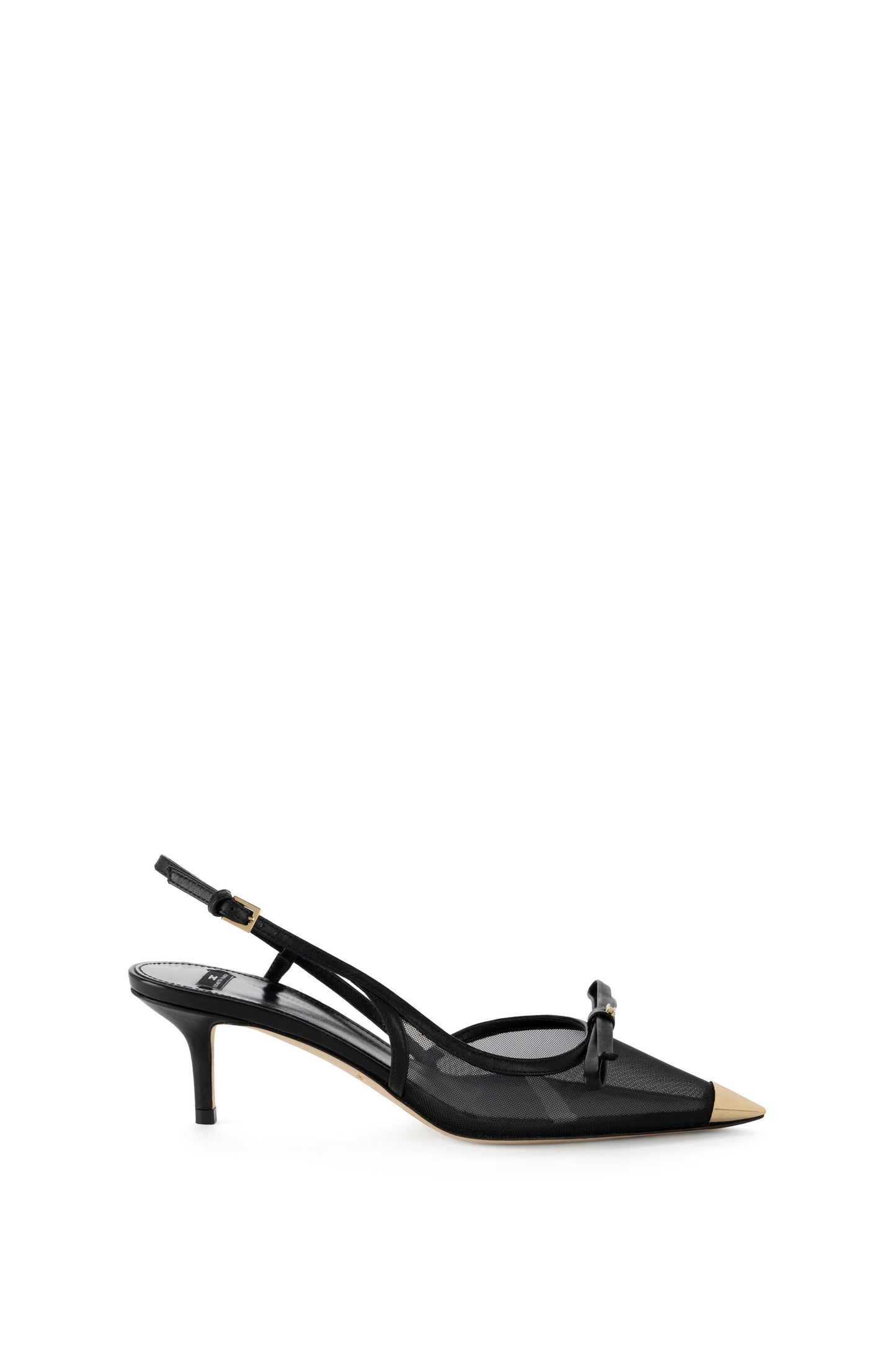 Nappa leather and mesh slingback