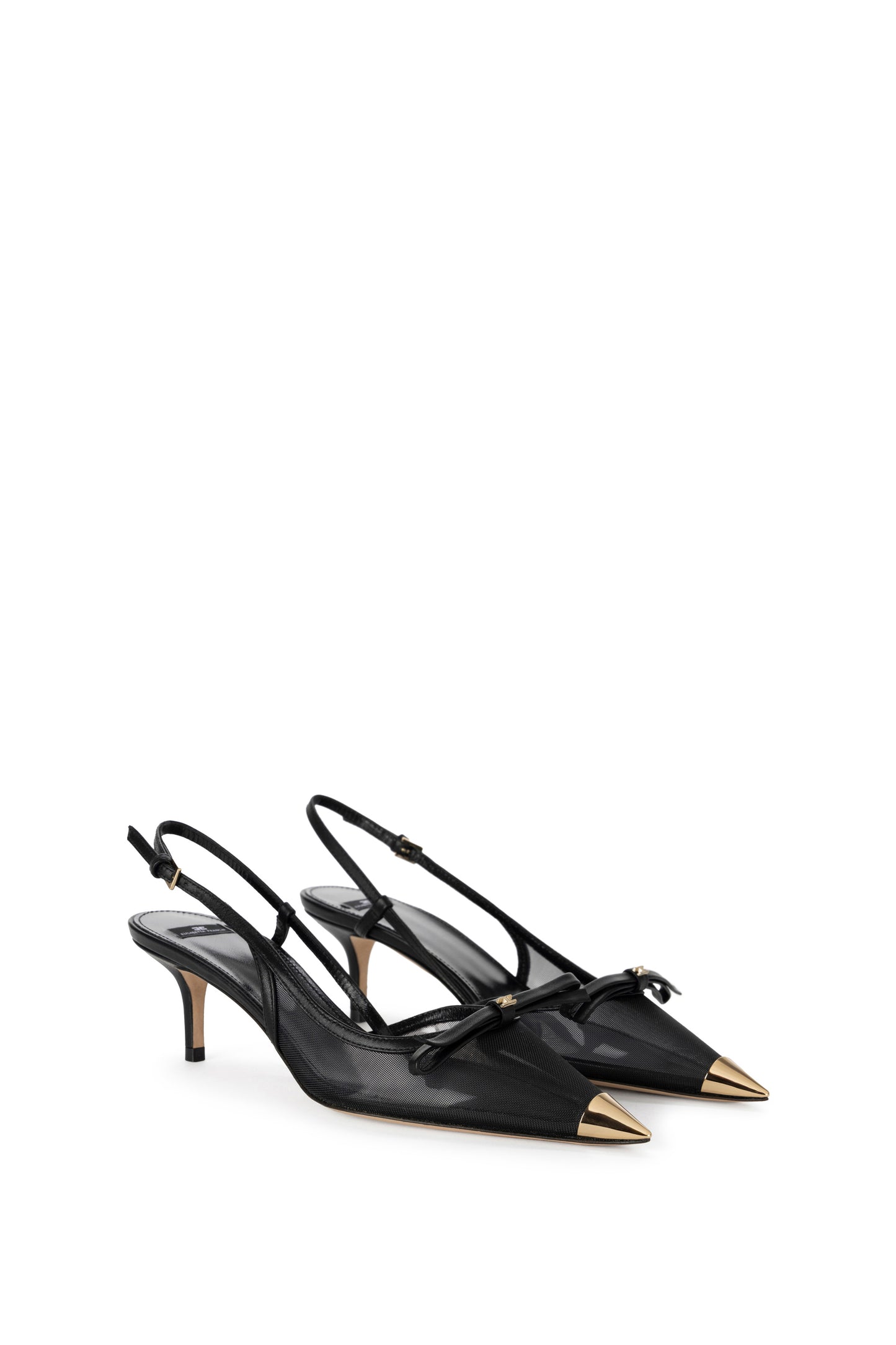 Nappa leather and mesh slingback