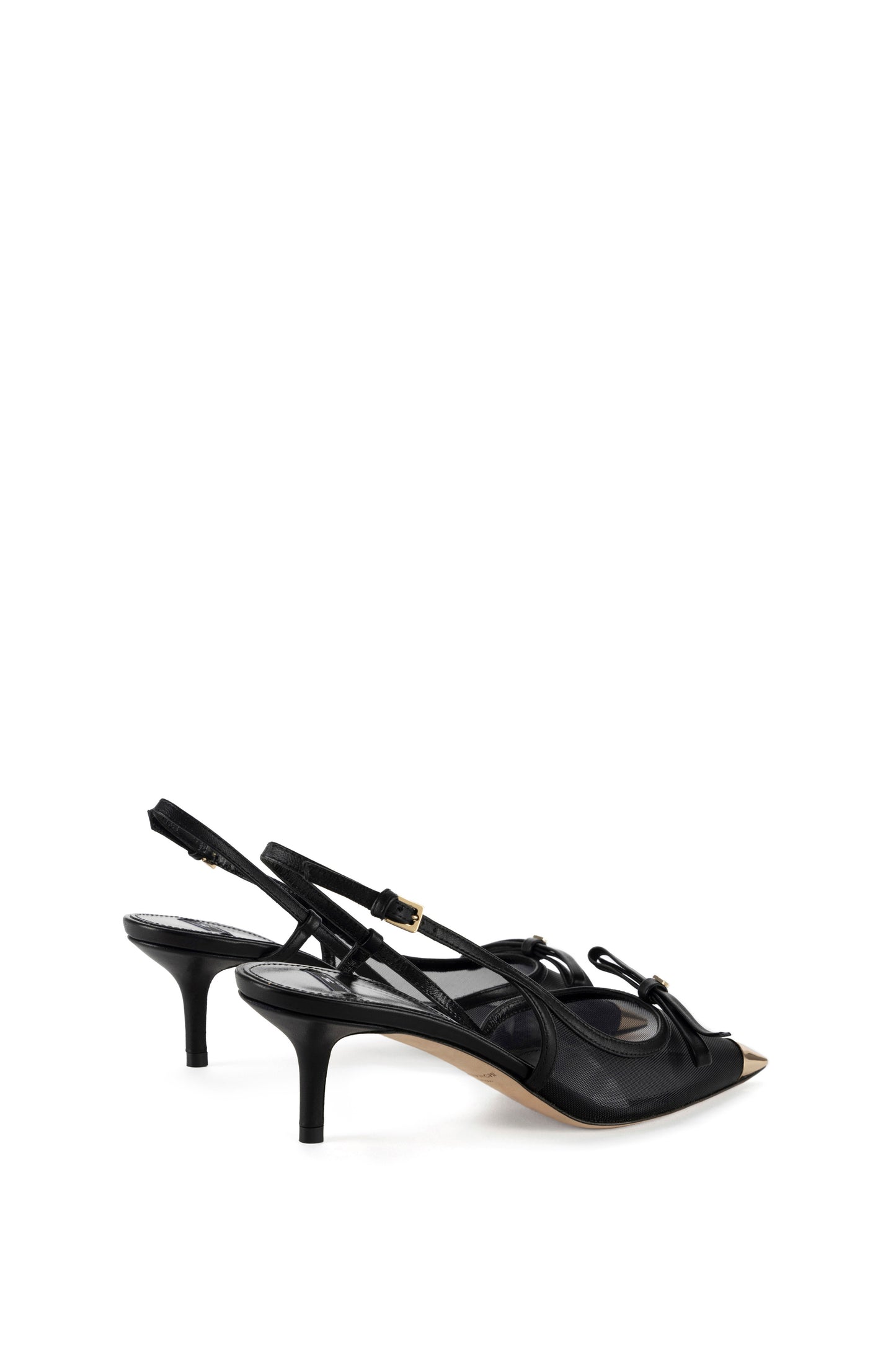 Nappa leather and mesh slingback