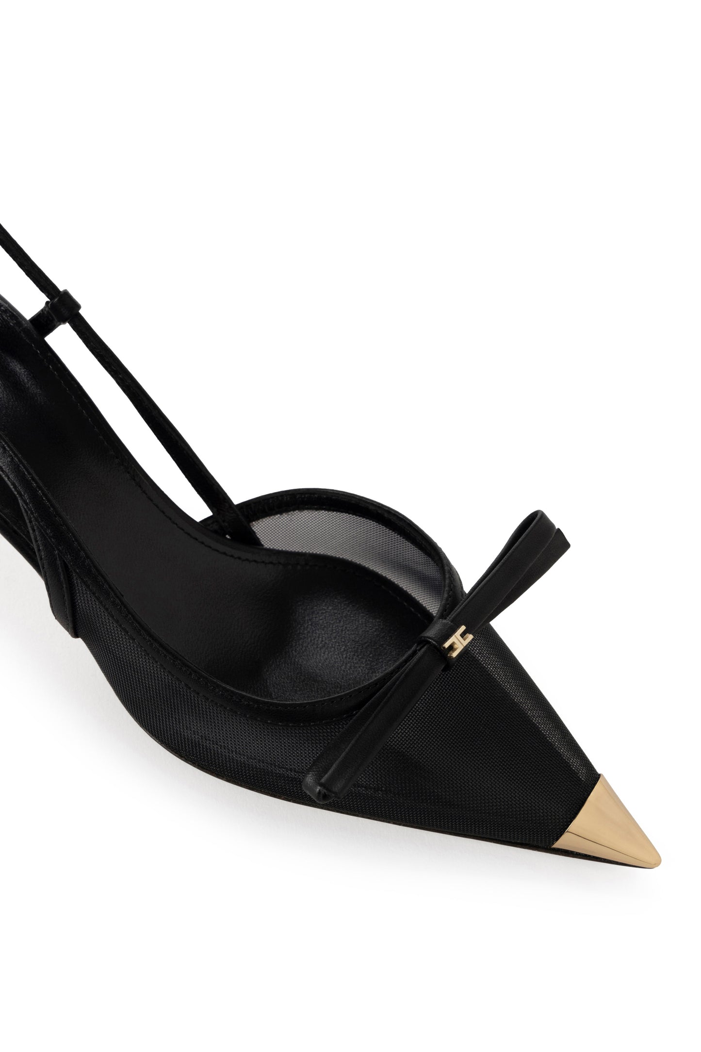 Nappa leather and mesh slingback