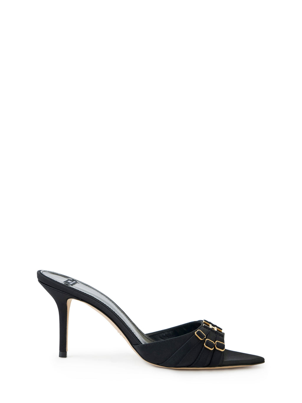 Leather mules with straps