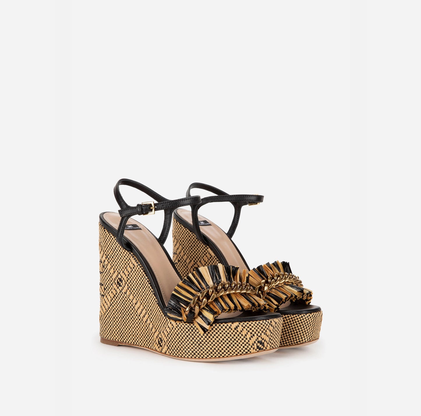 Raffia platform sandal