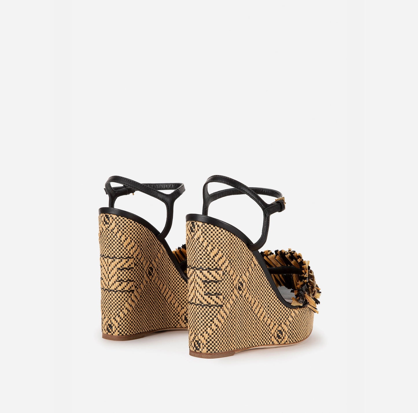 Raffia platform sandal