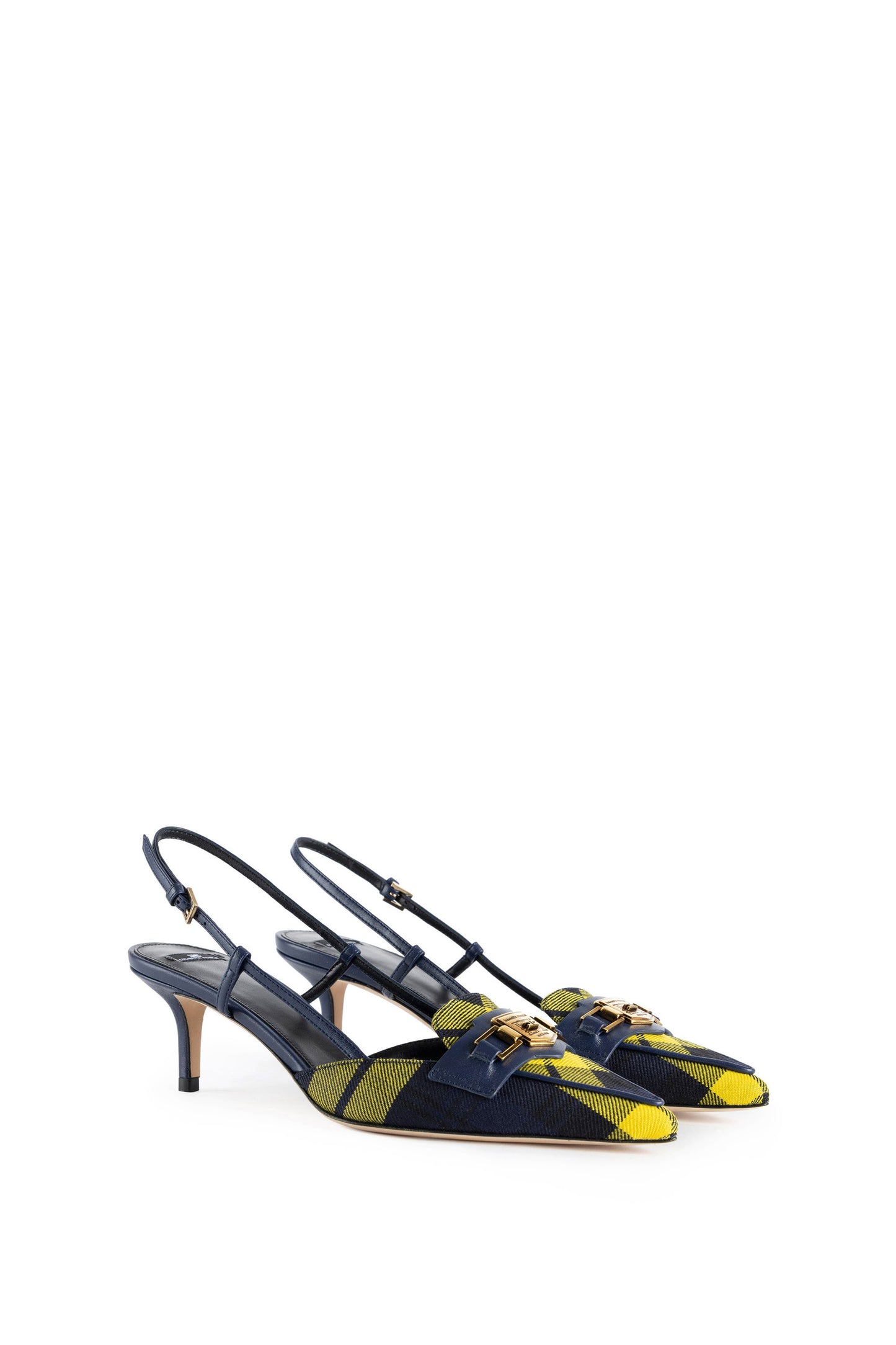 Tartan slingback shoes