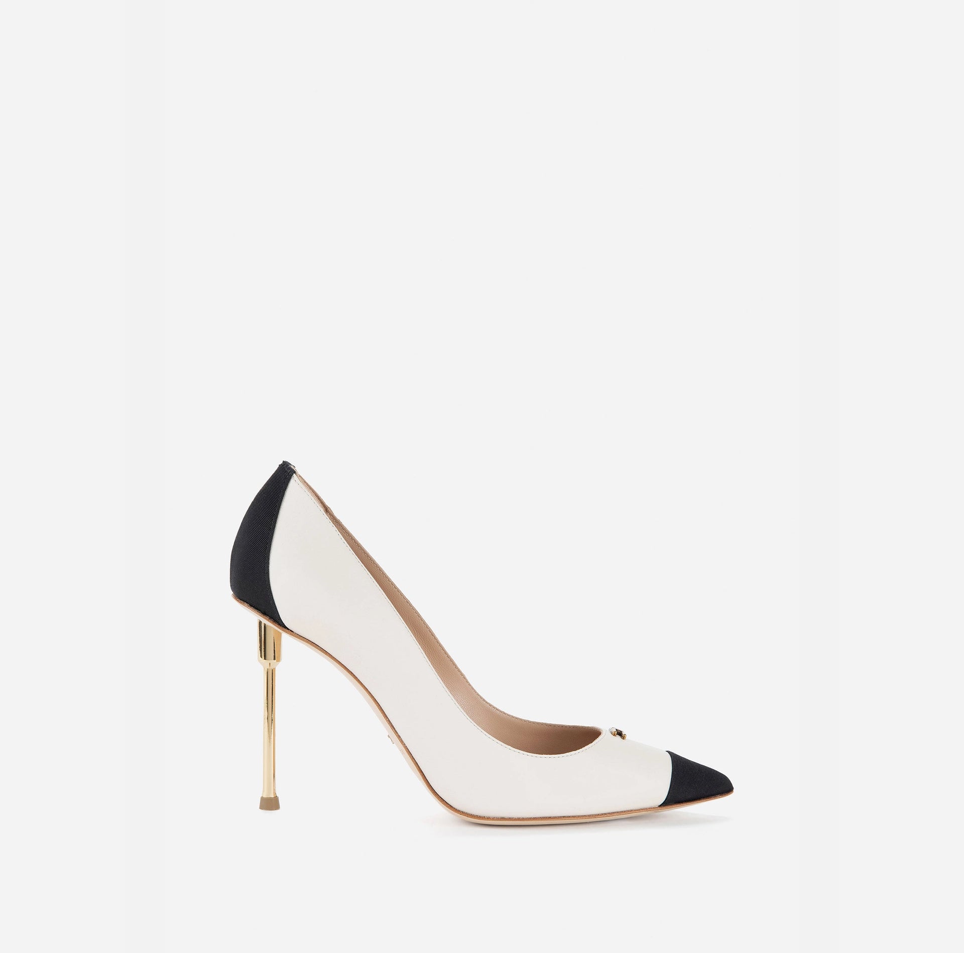 Pumps on gold plating sculptural heel | LAST PIECE: 40