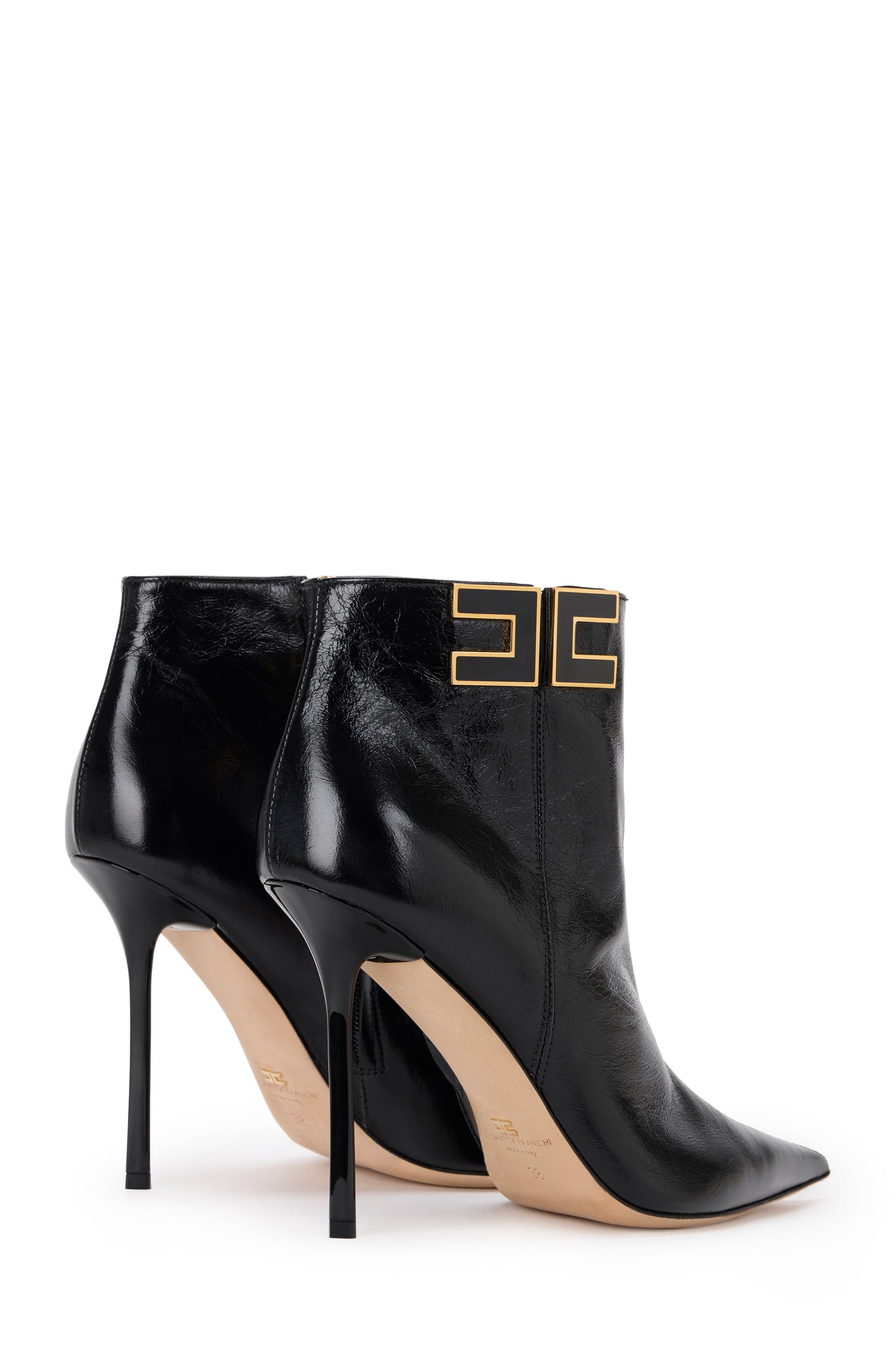 Leather boots with logo detail