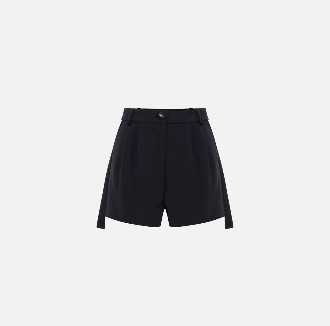 Crêpe tuxedo shorts with satin bands