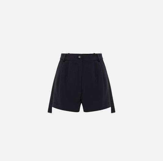 Crêpe tuxedo shorts with satin bands