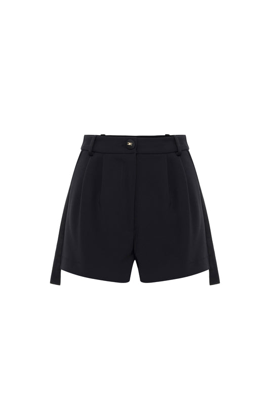 Crêpe tuxedo shorts with satin bands