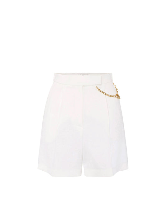 Shorts in gabardine fabric with jewel logo