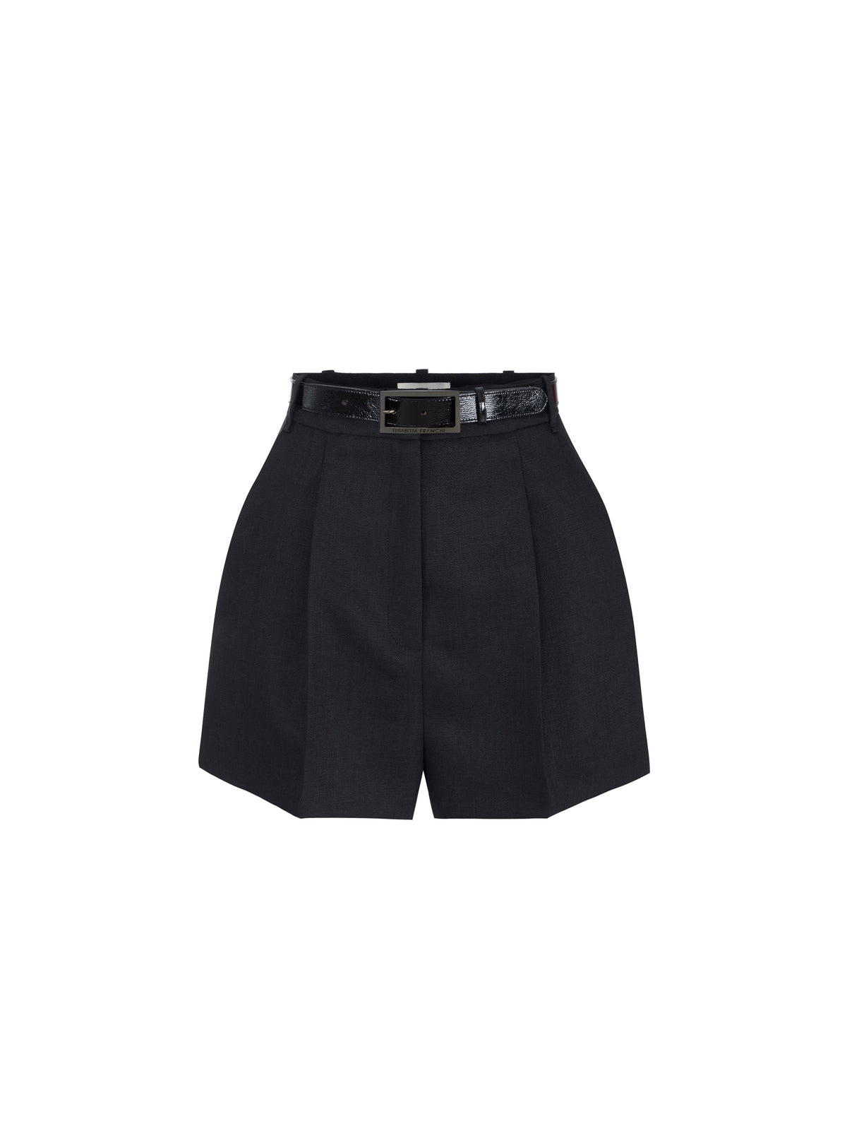 Shorts in wool fabric with belt