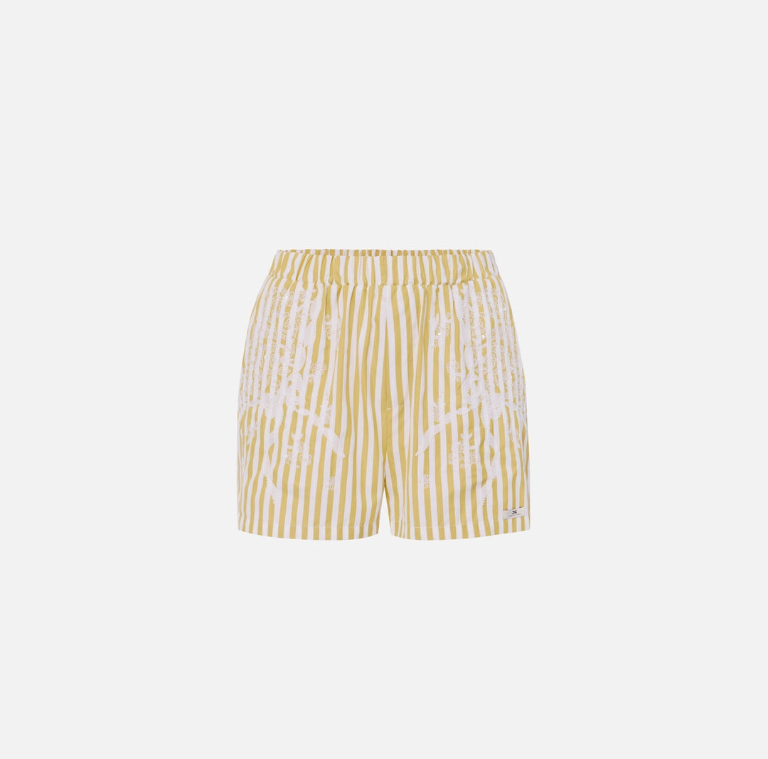 Cotton poplin shorts with embroideries