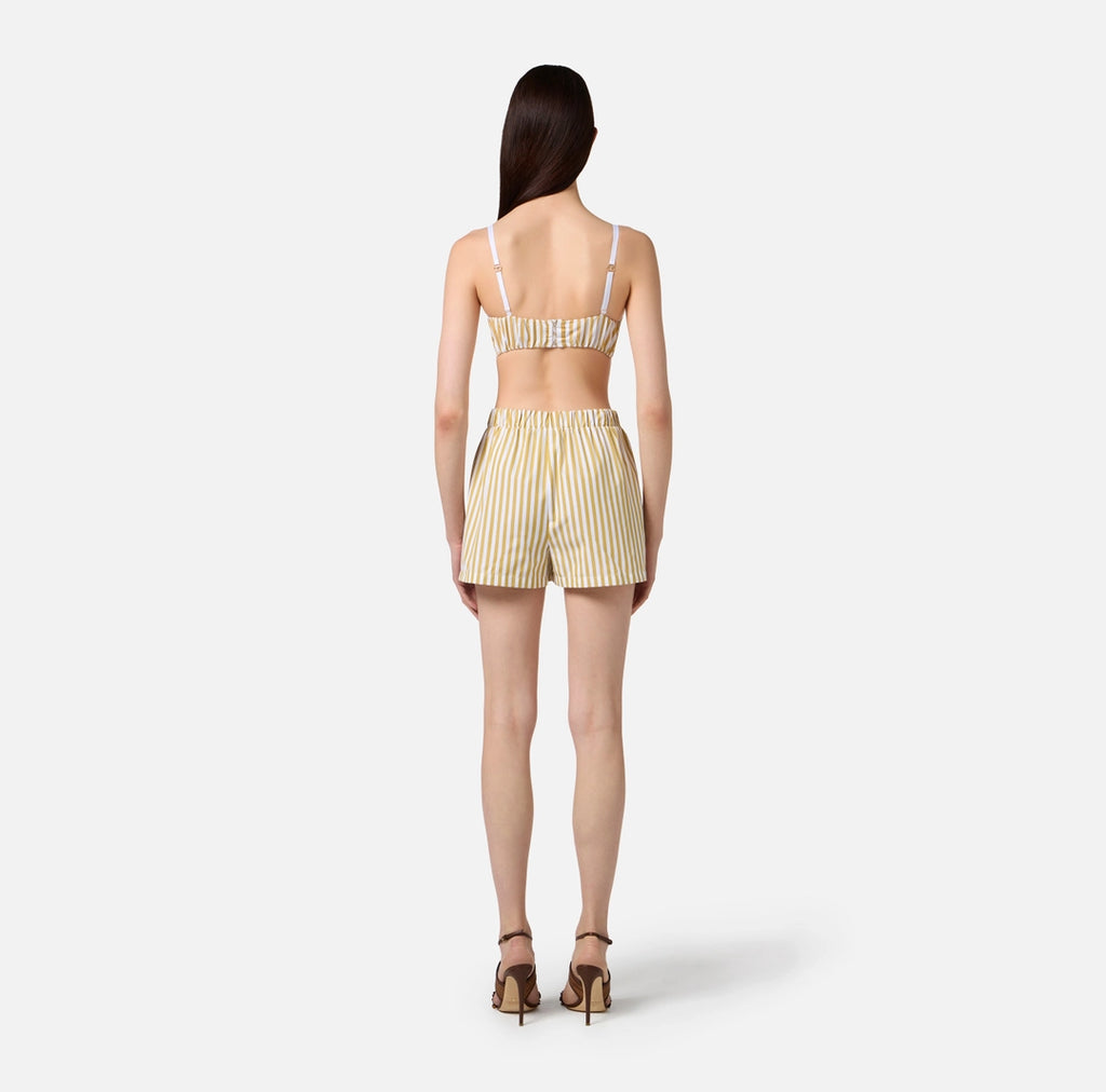 Cotton poplin shorts with embroideries