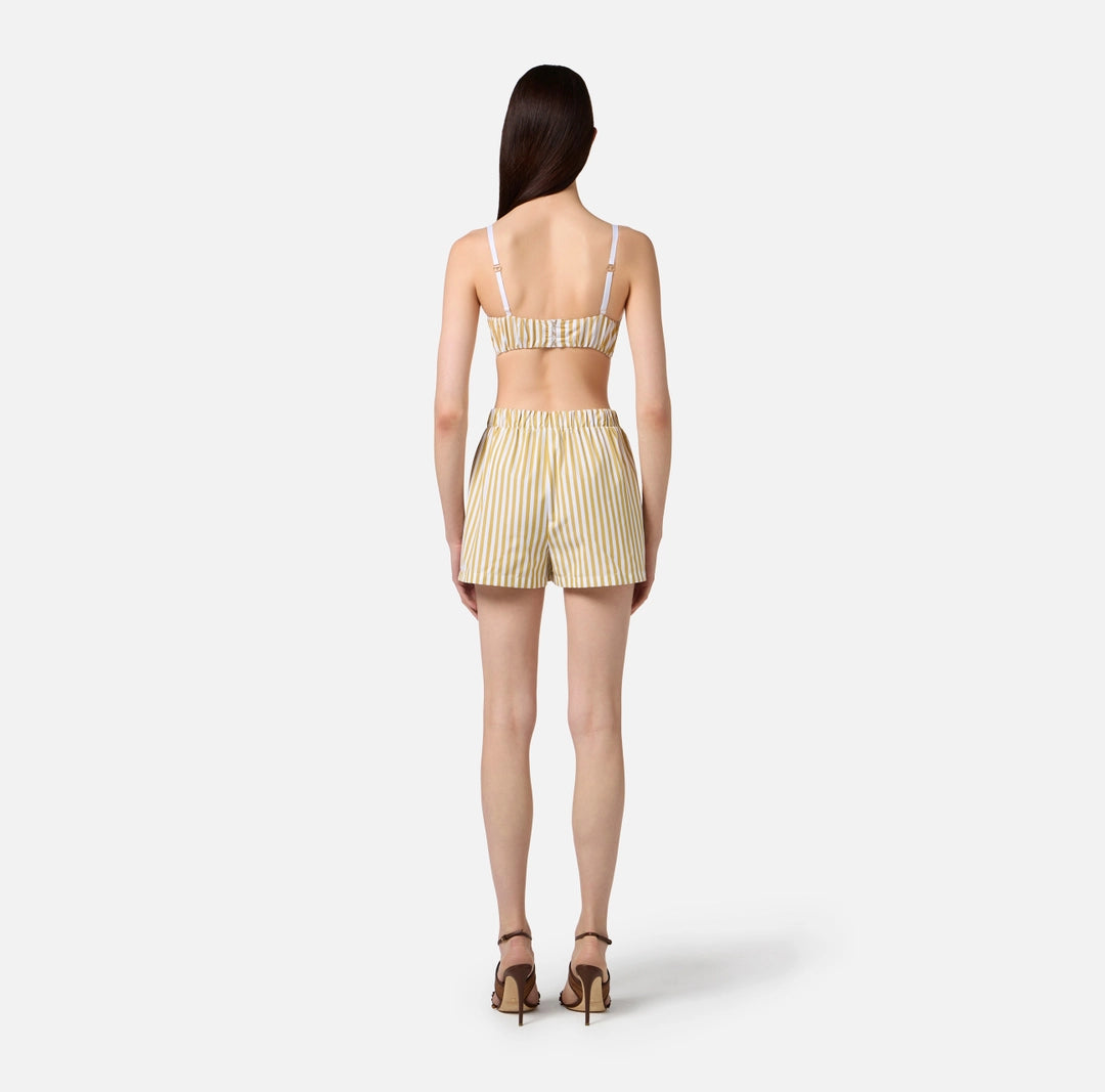 Cotton poplin shorts with embroideries