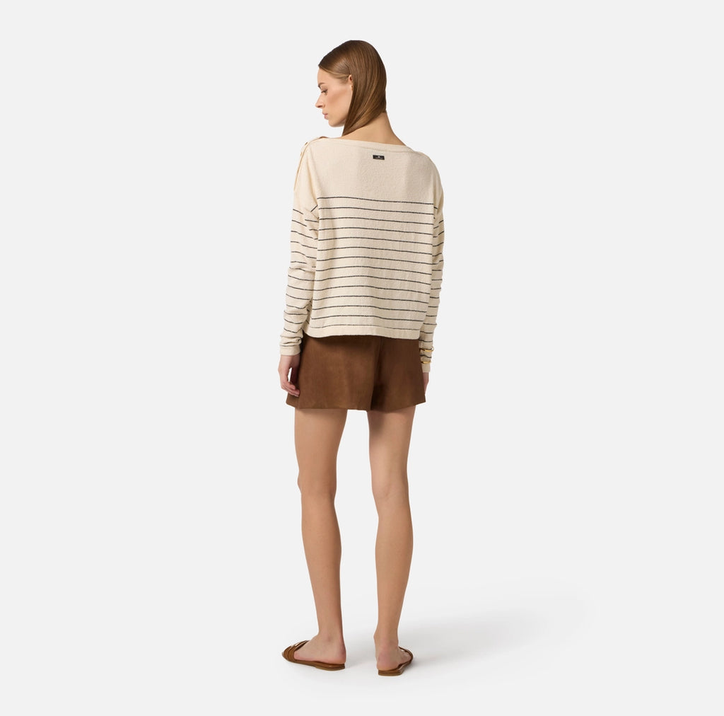 Linen-blend shorts with straps