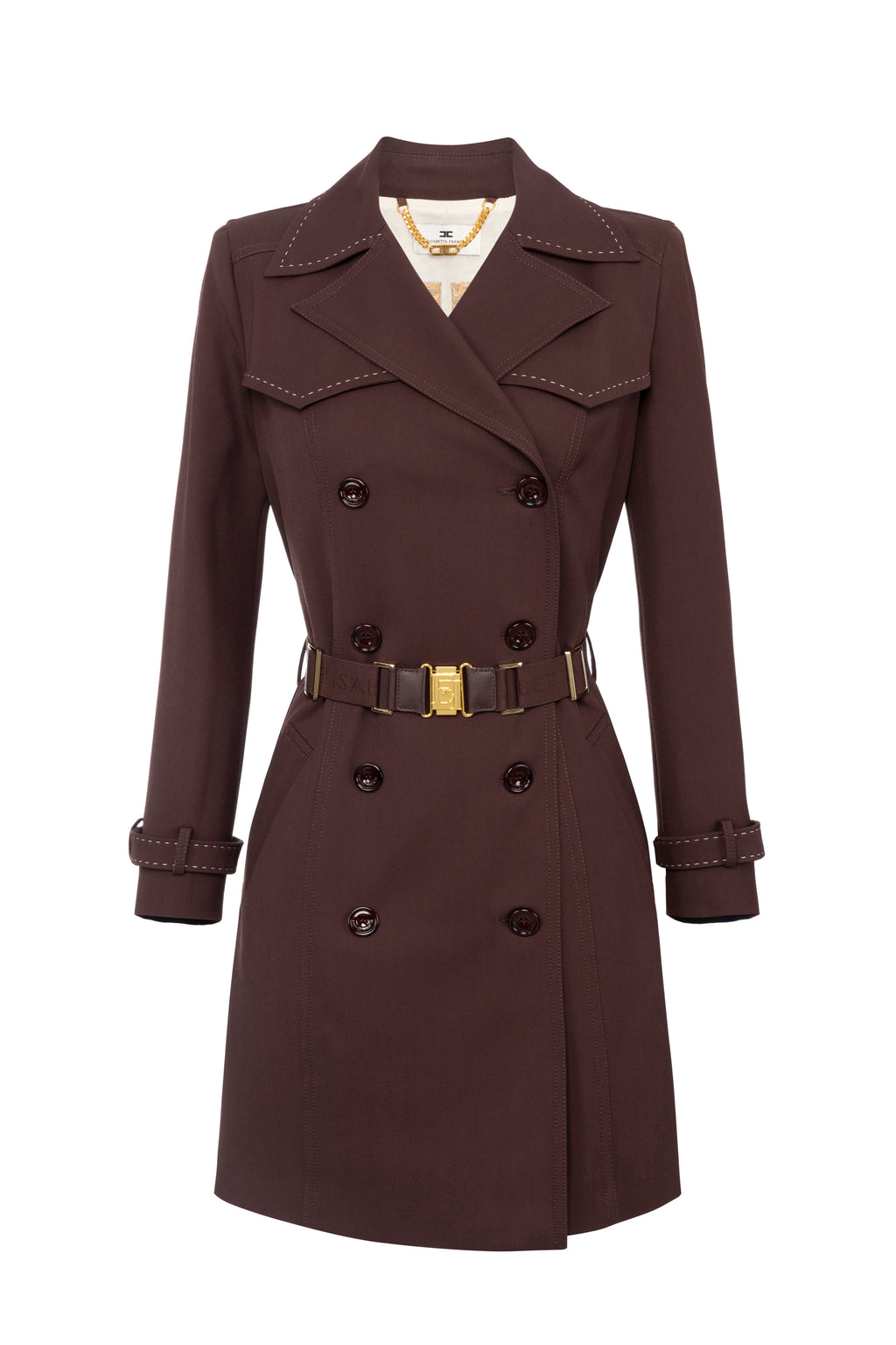 Cotton trench coat with topstitching | LAST PIECE: 42/44