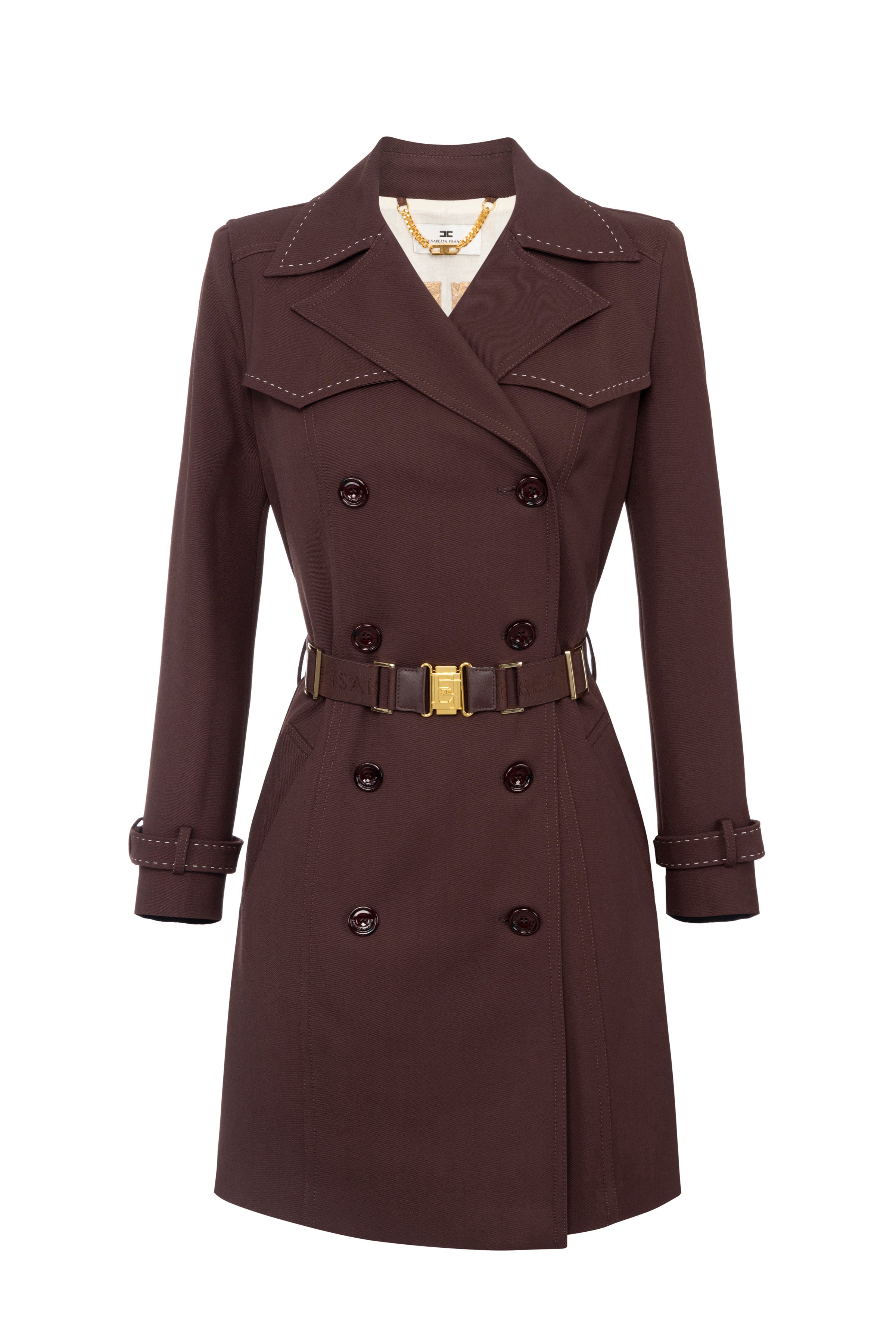 Cotton trench coat with topstitching | LAST PIECE: 42/44