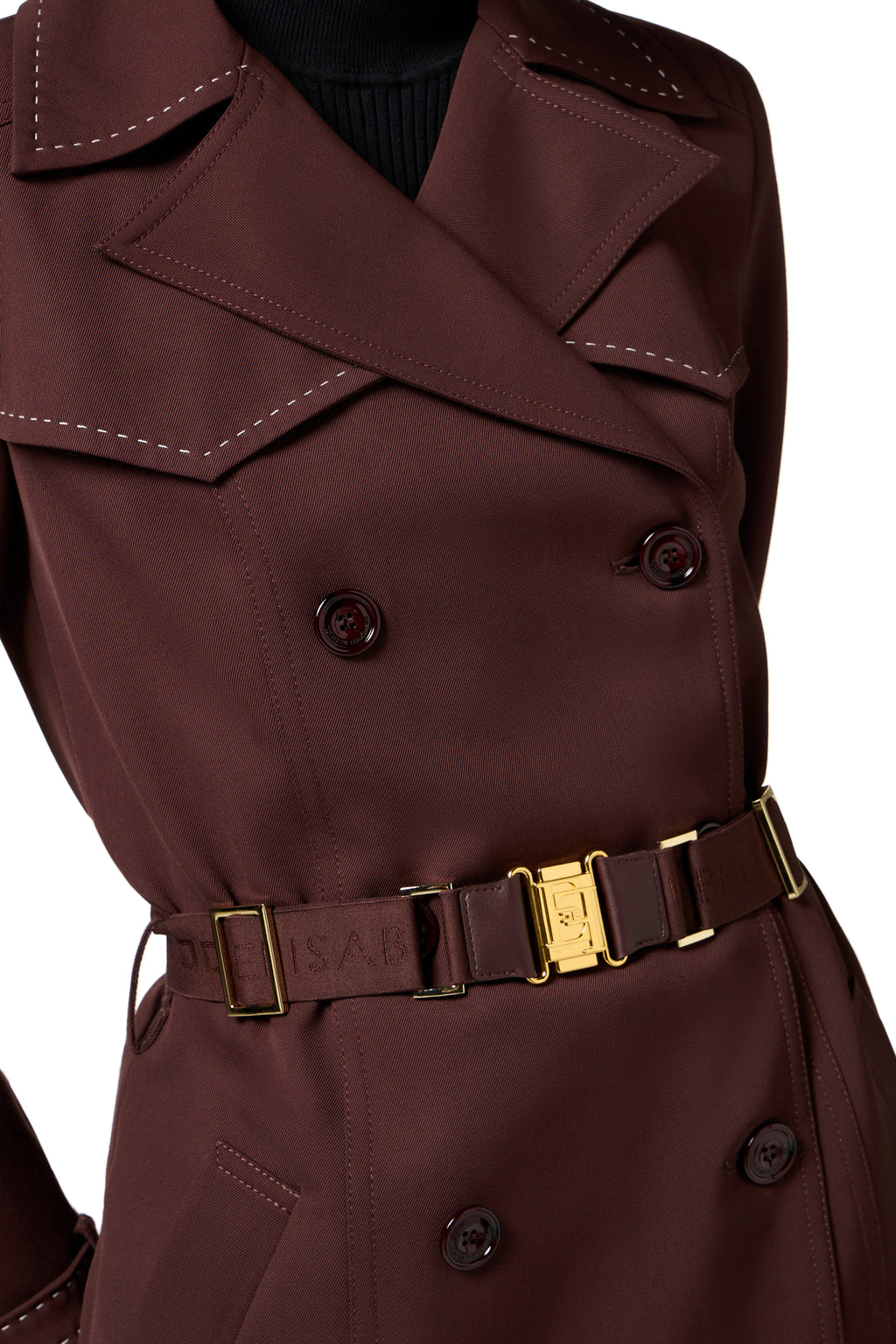Cotton trench coat with topstitching | LAST PIECE: 42/44