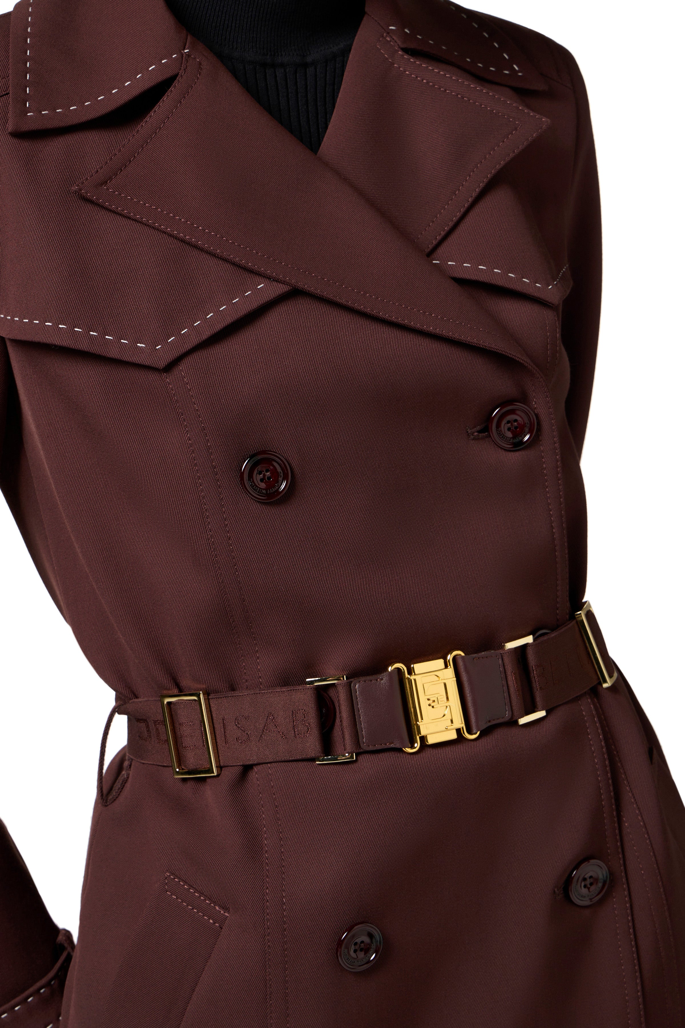 Cotton trench coat with topstitching | LAST PIECE: 42/44