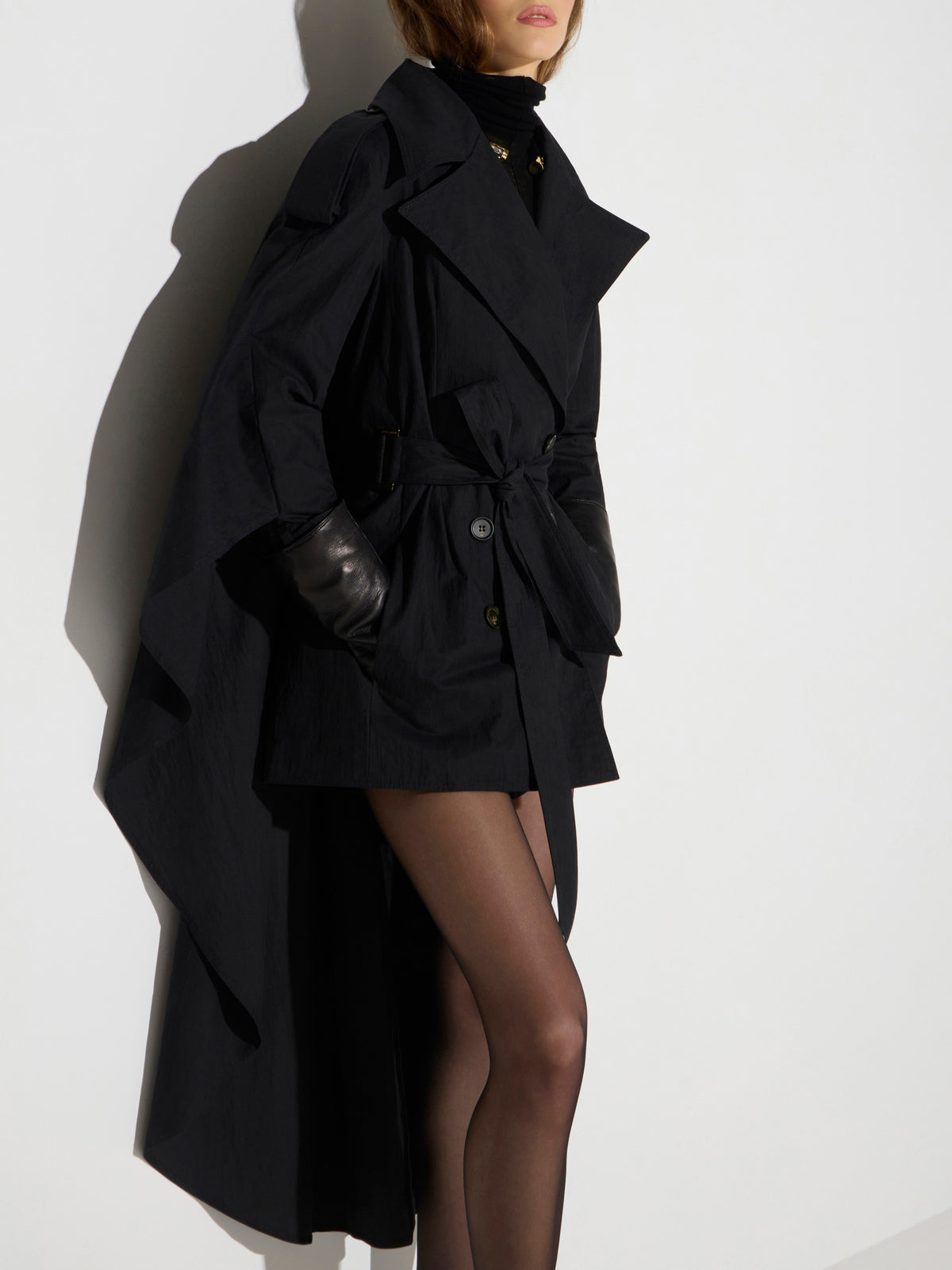 Technical cotton trench coat