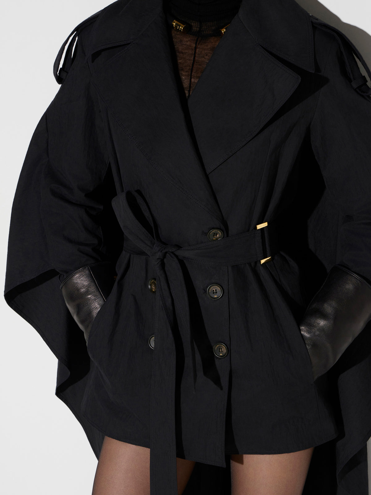 Technical cotton trench coat