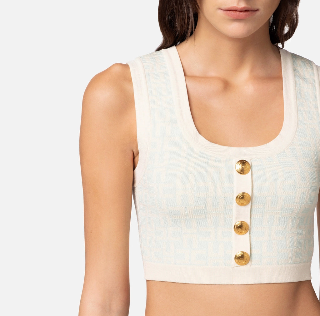 All-over jacquard logo top | LAST PIECE: 40