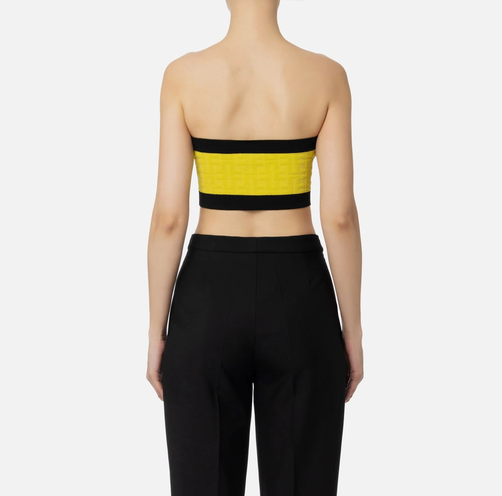 Embossed viscose bandeau top | LAST PIECE: 42