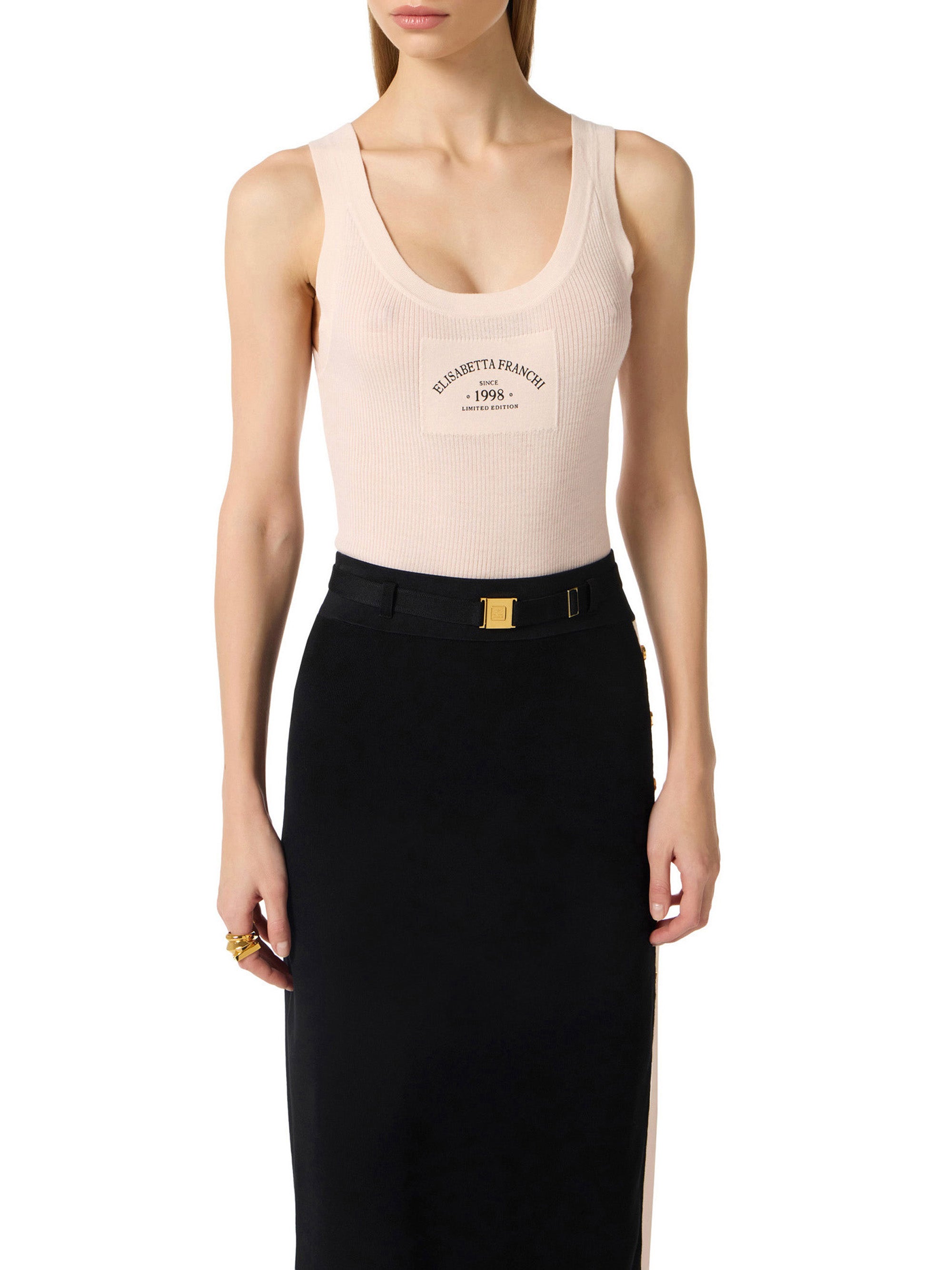 Knit top with logo