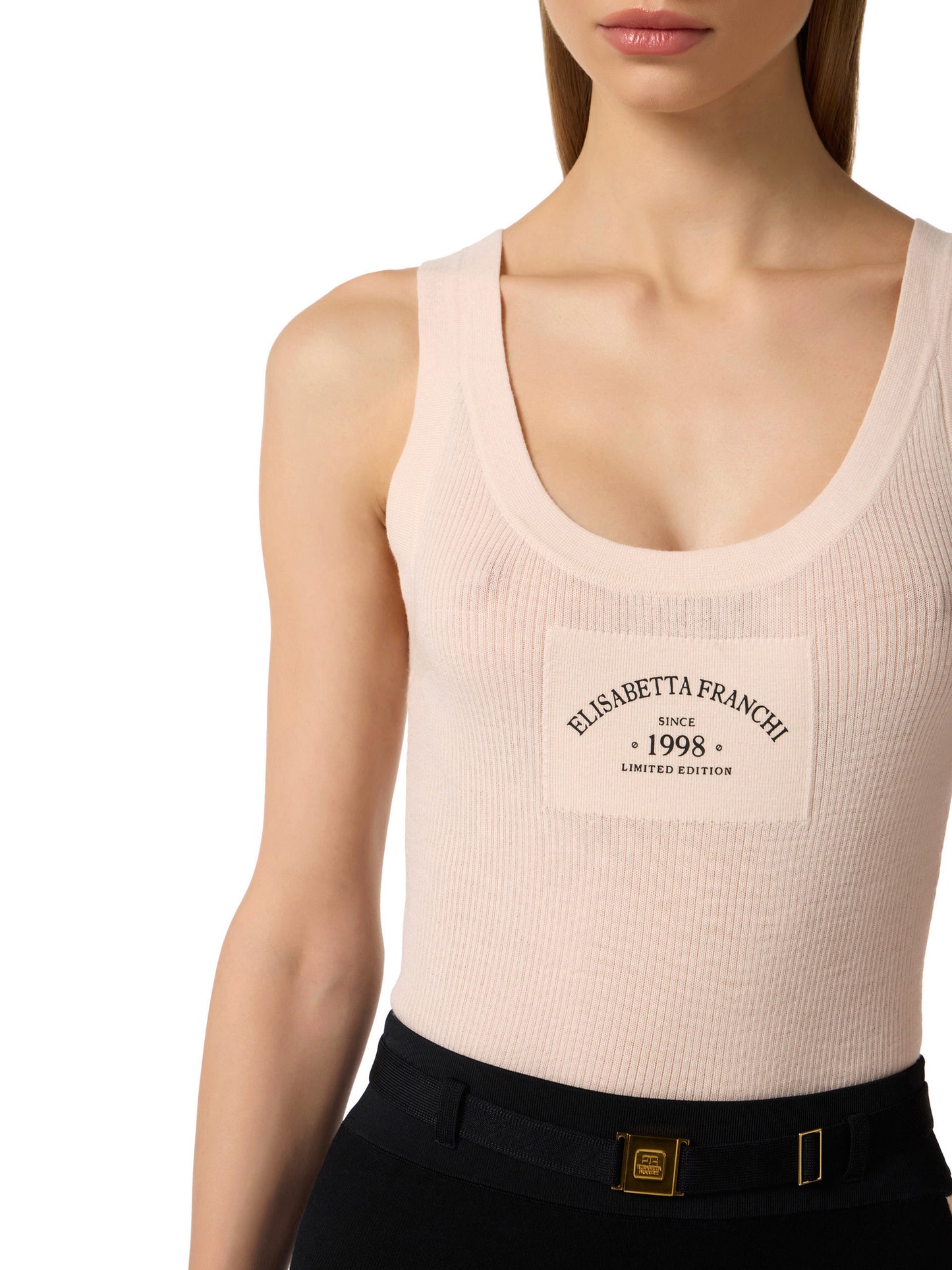 Knit top with logo