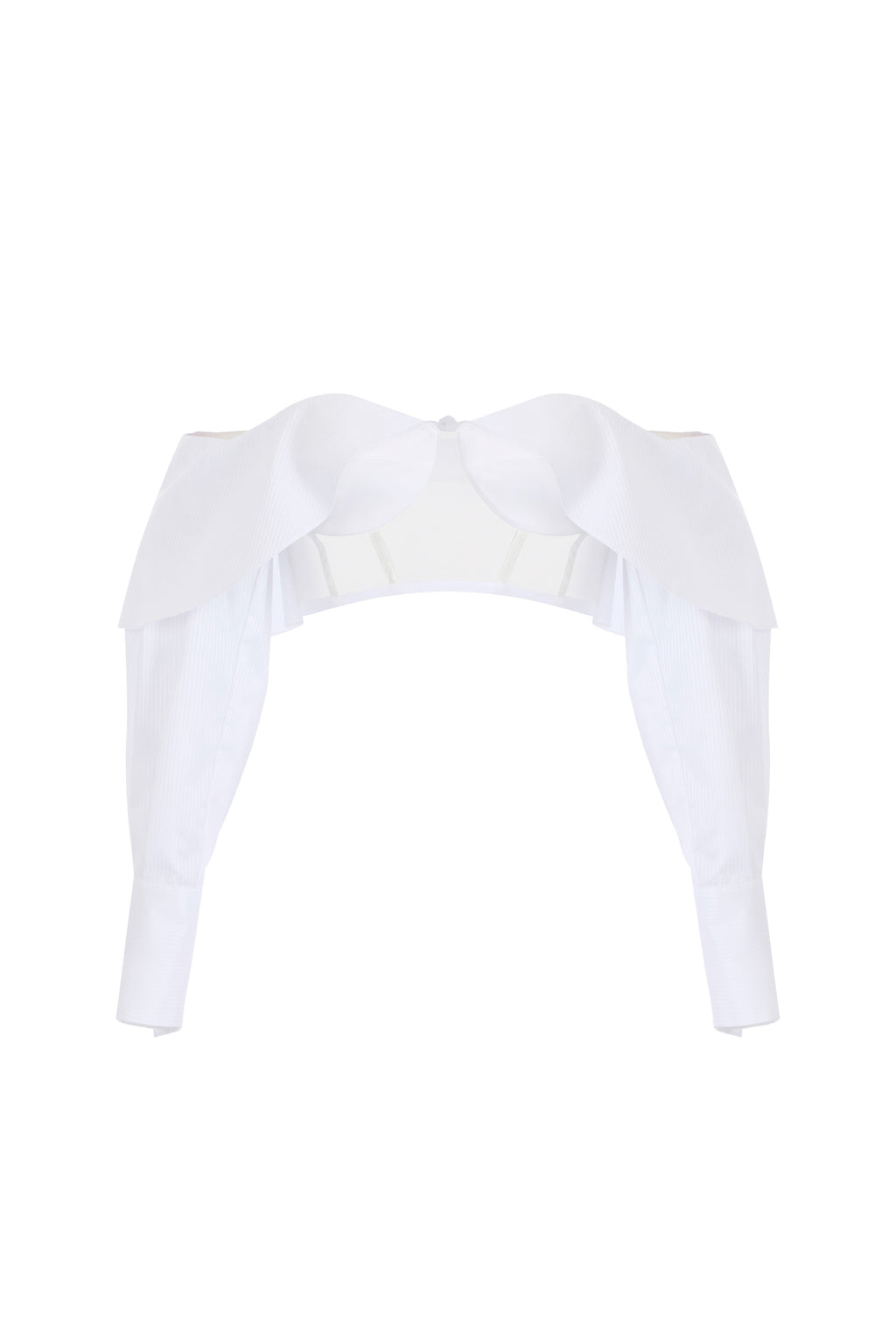 Top made of cotton and tulle with cufflinks | LAST PIECE: 40/42