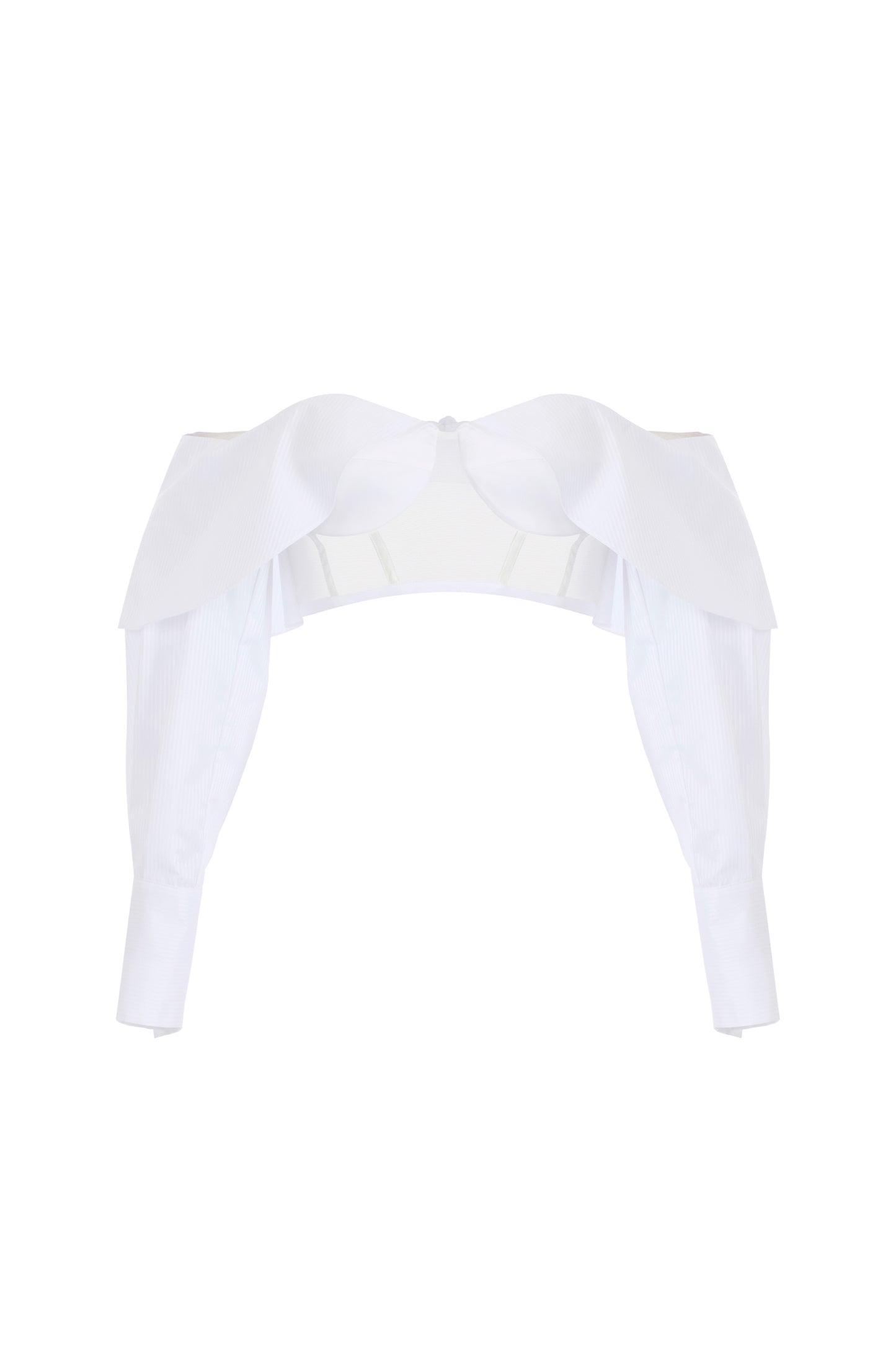 Top made of cotton and tulle with cufflinks