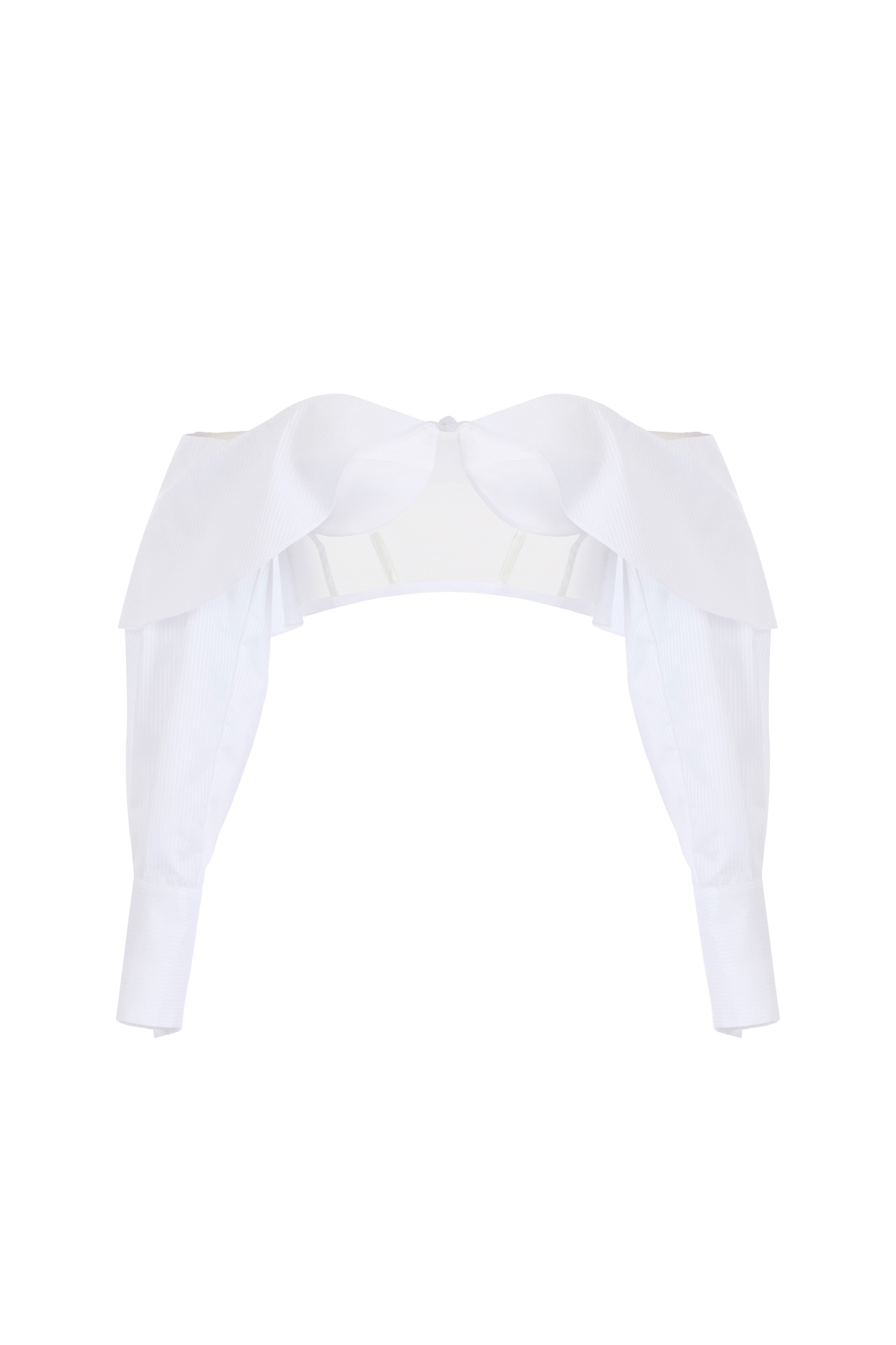 Top made of cotton and tulle with cufflinks | LAST PIECE: 40/42