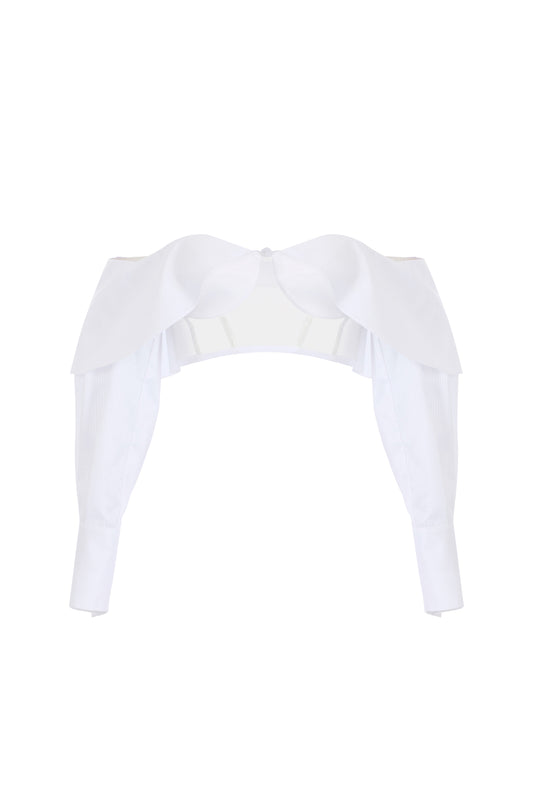 Top made of cotton and tulle with cufflinks