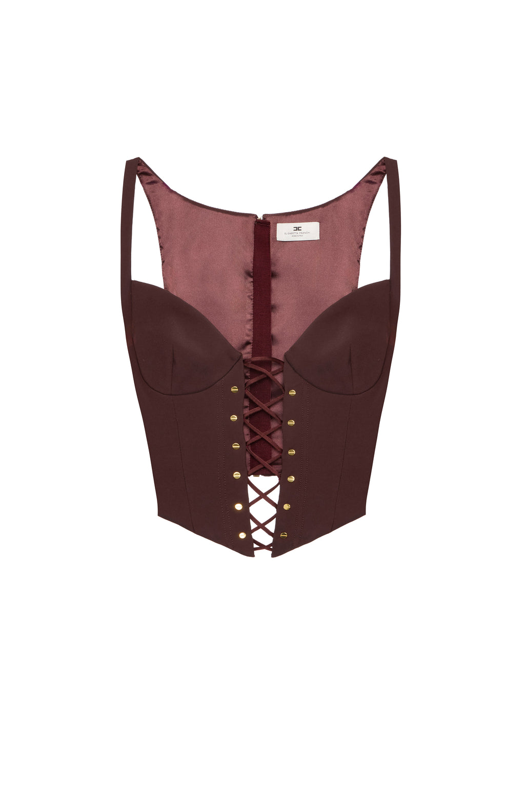 Bustier top in bi-elastic fabric