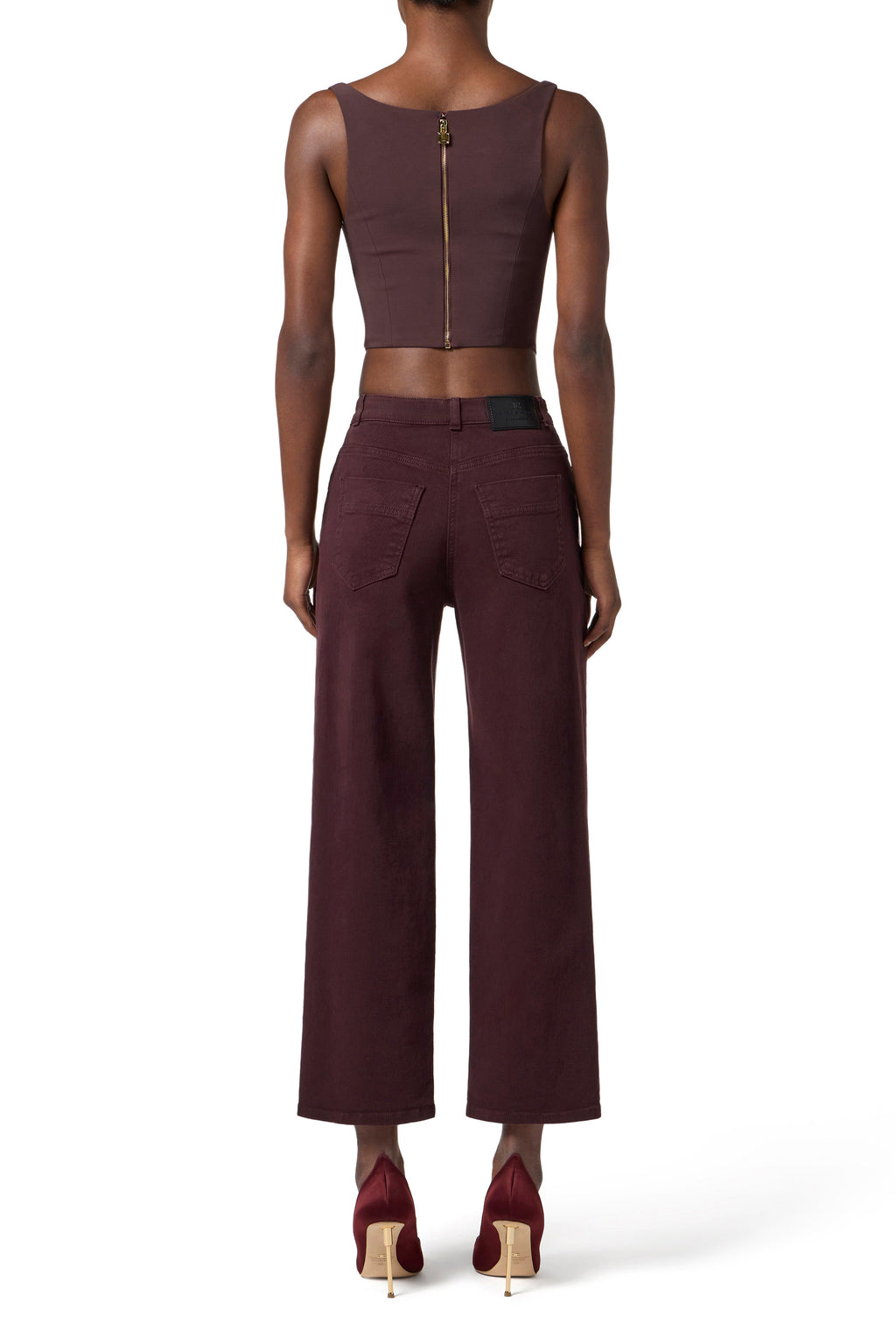 Bustier top in bi-elastic fabric
