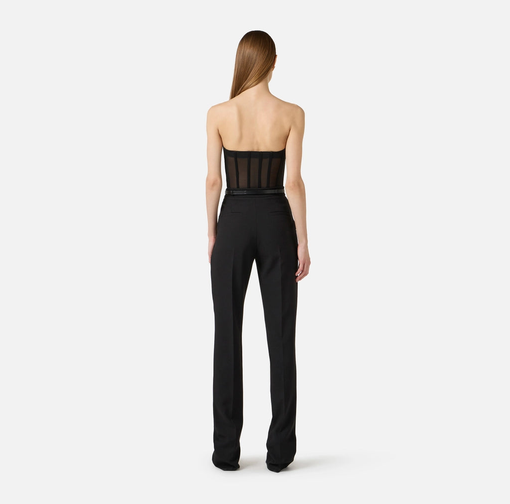 Tulle and satin bustier top