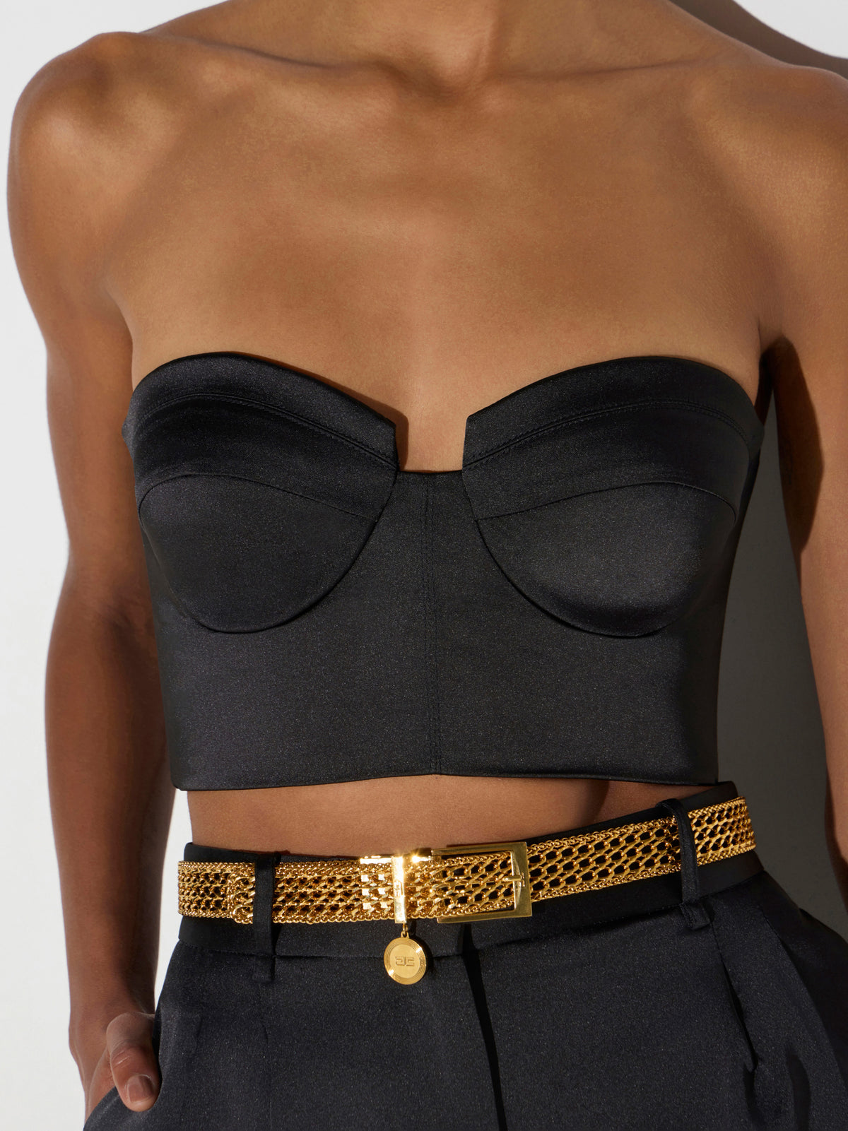 Stretch satin top