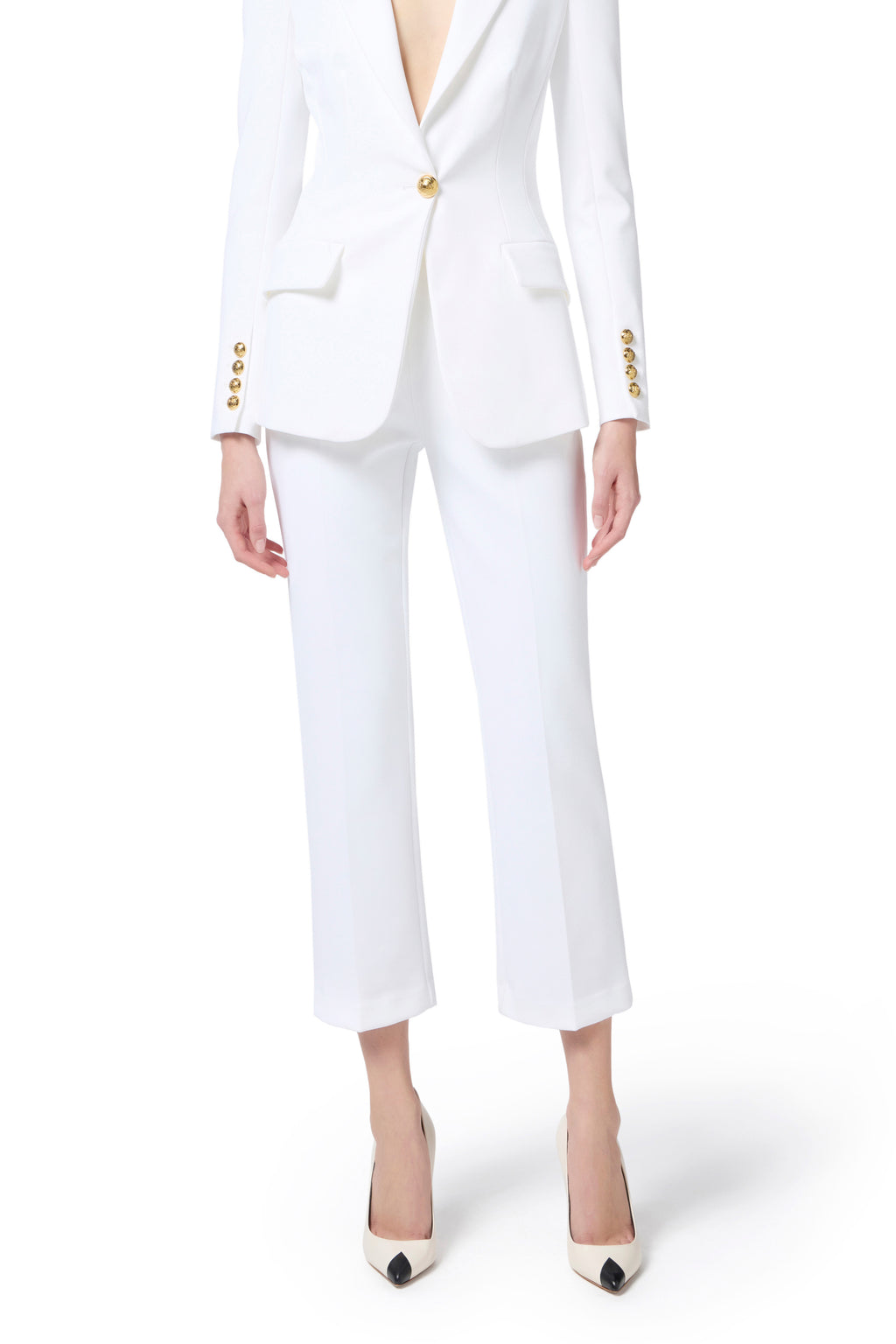 Single-breasted women’s suit in crêpe fabric | LAST PIECE: 40