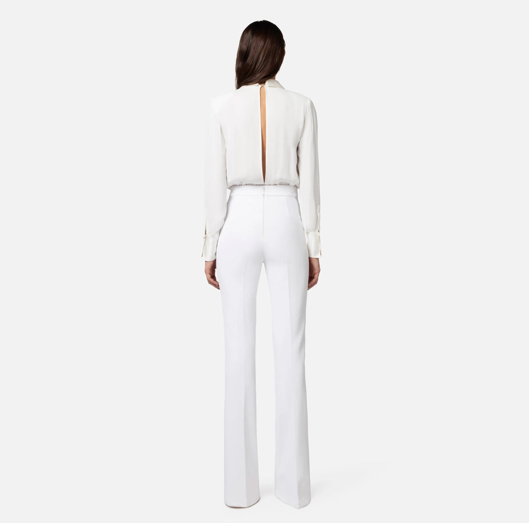 Crêpe and viscose combined jumpsuit