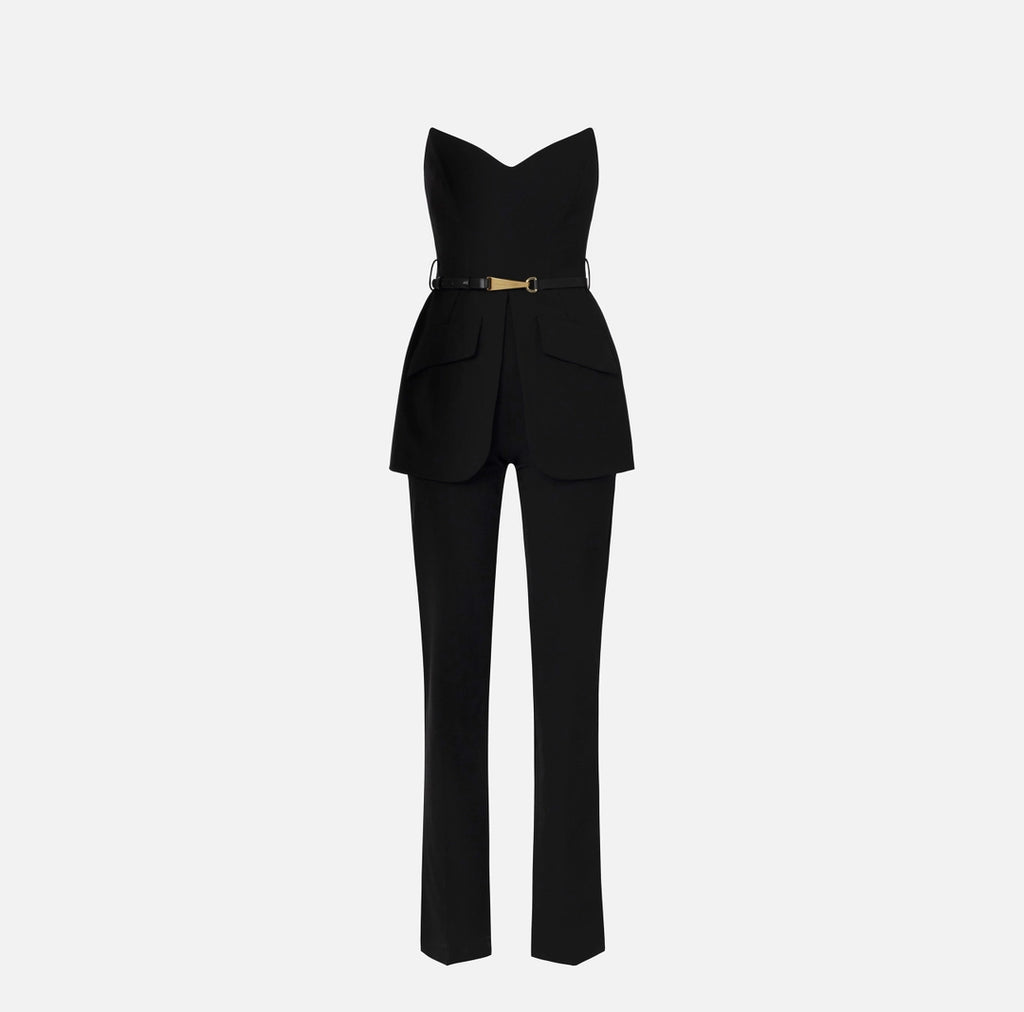 Technical fabric jumpsuit with bodice | LAST PIECE: 40