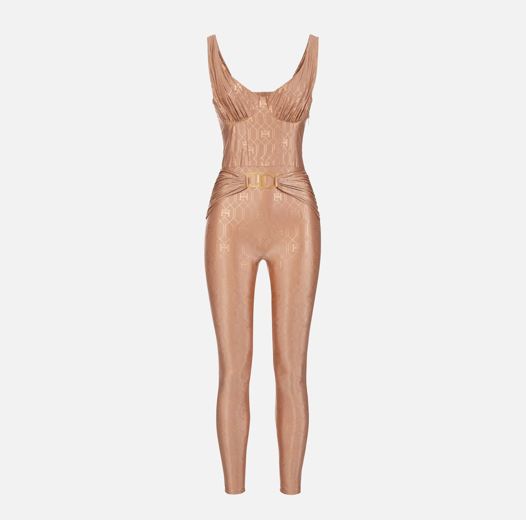 Lycra jumpsuit with bustier motif top | LAST PIECE: 40