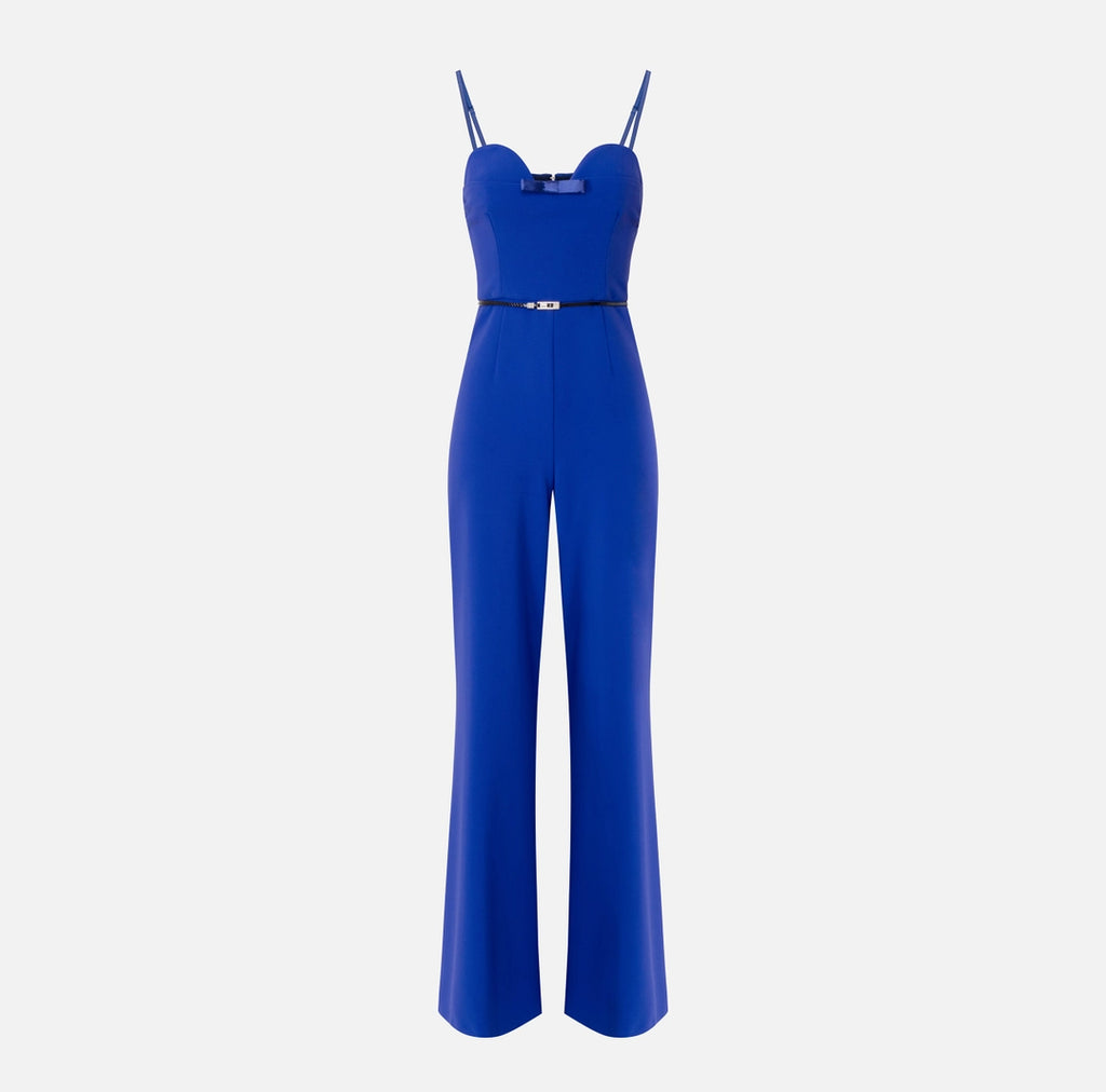 Jumpsuit in crêpe fabric with satin bow | LAST PIECE: 40/44