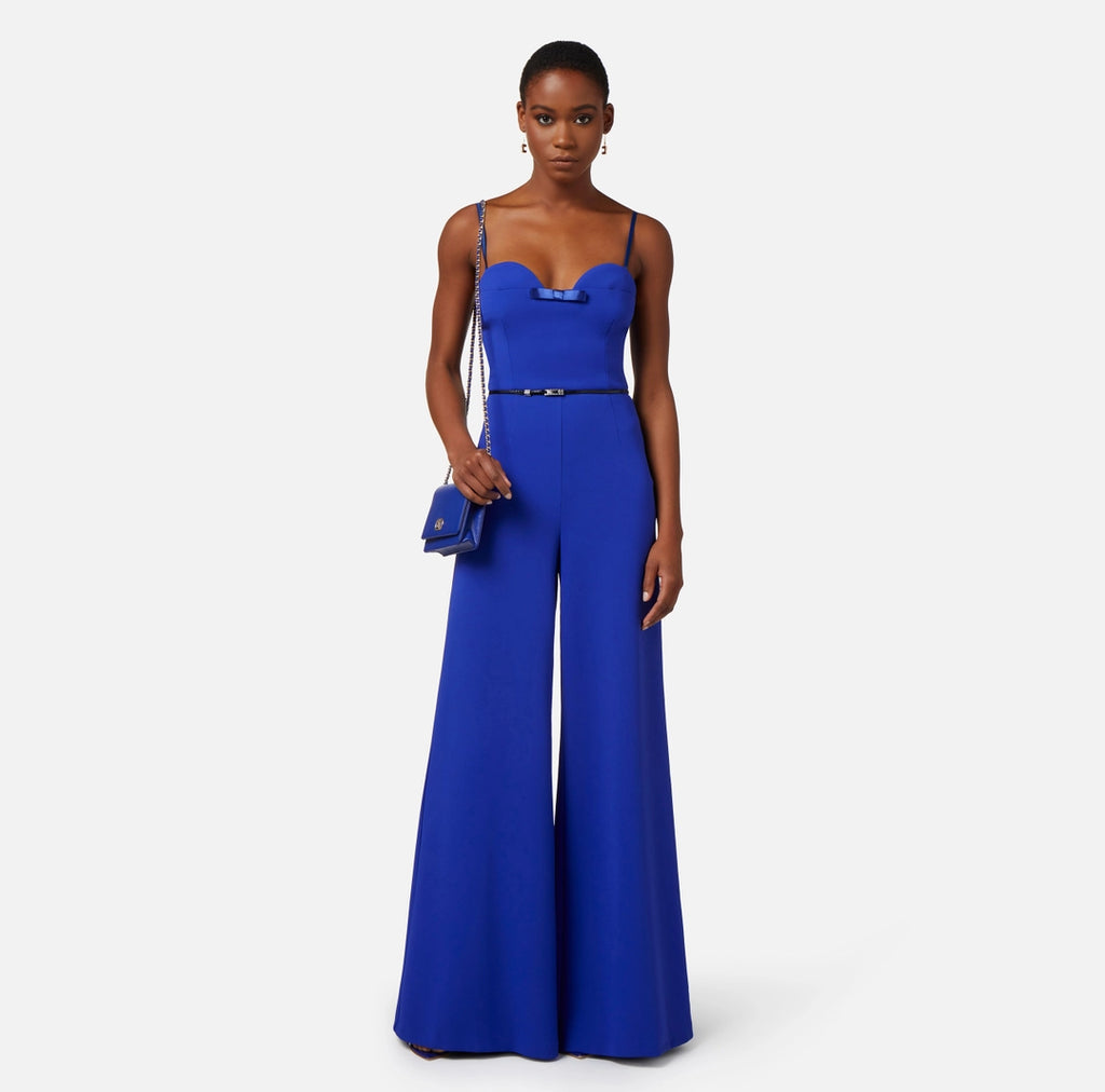 Jumpsuit in crêpe fabric with satin bow | LAST PIECE: 40/44