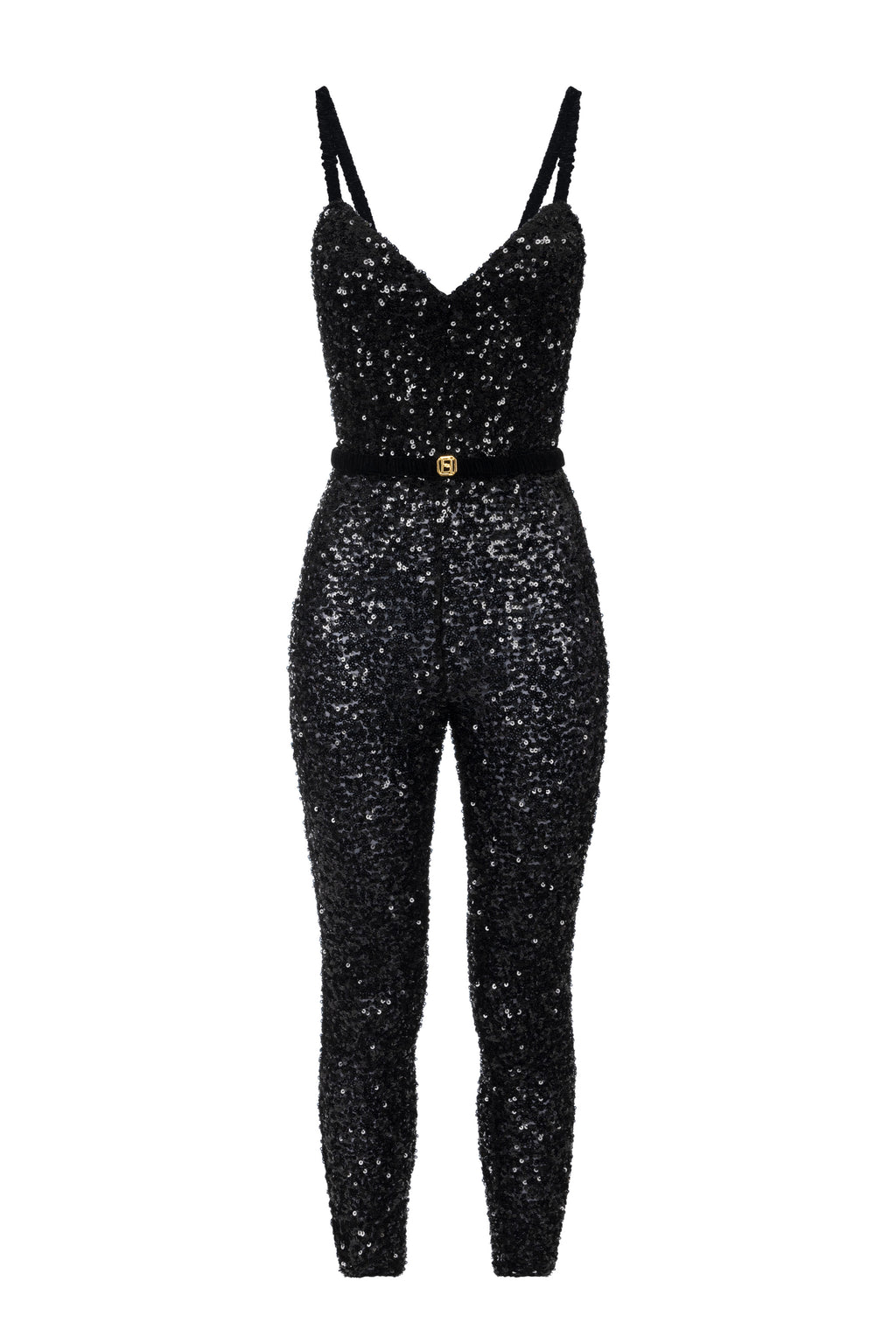 Sequin jumpsuit with belt | LAST PIECE: 40/42